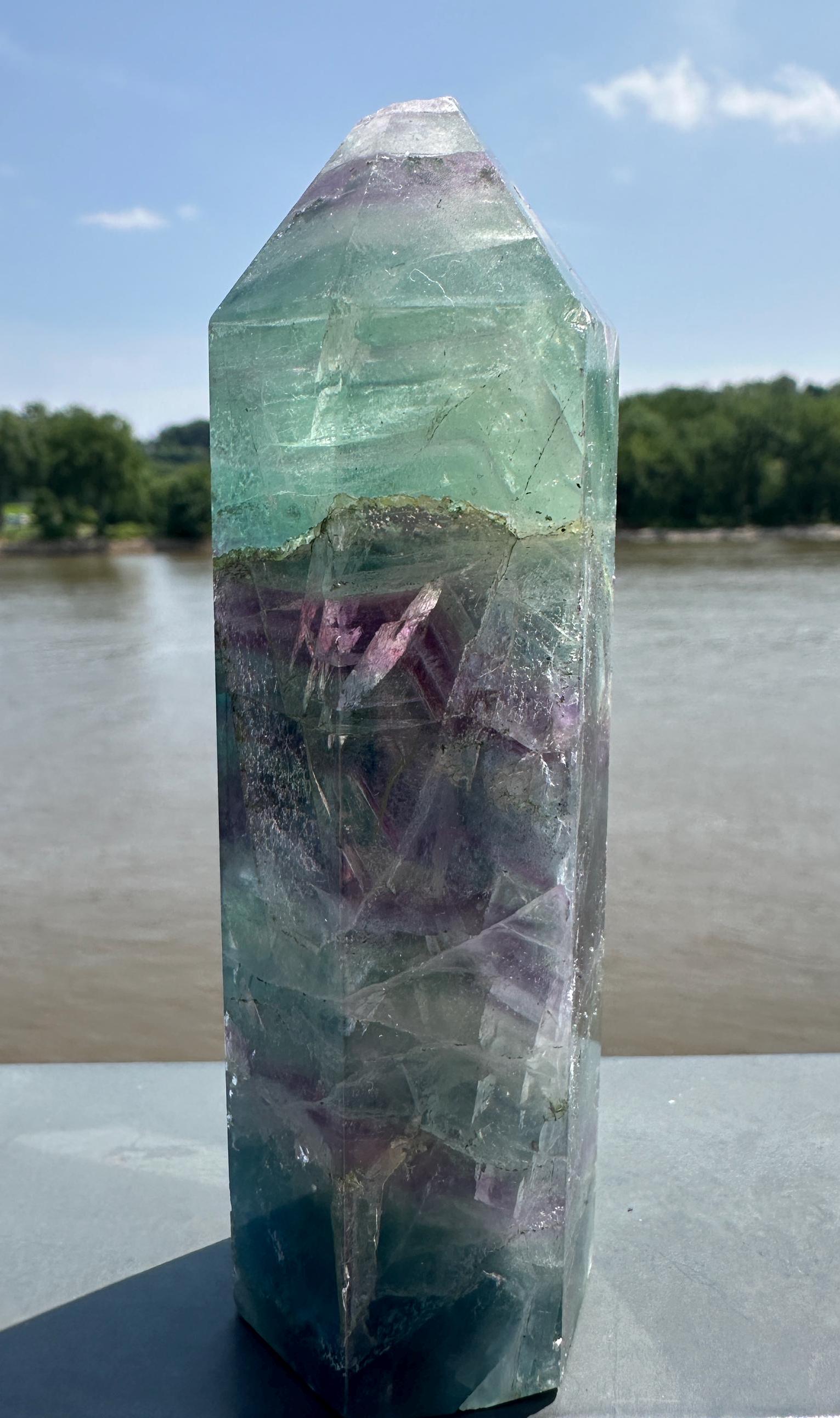 Stunning Fluorite Tower with Imperfection