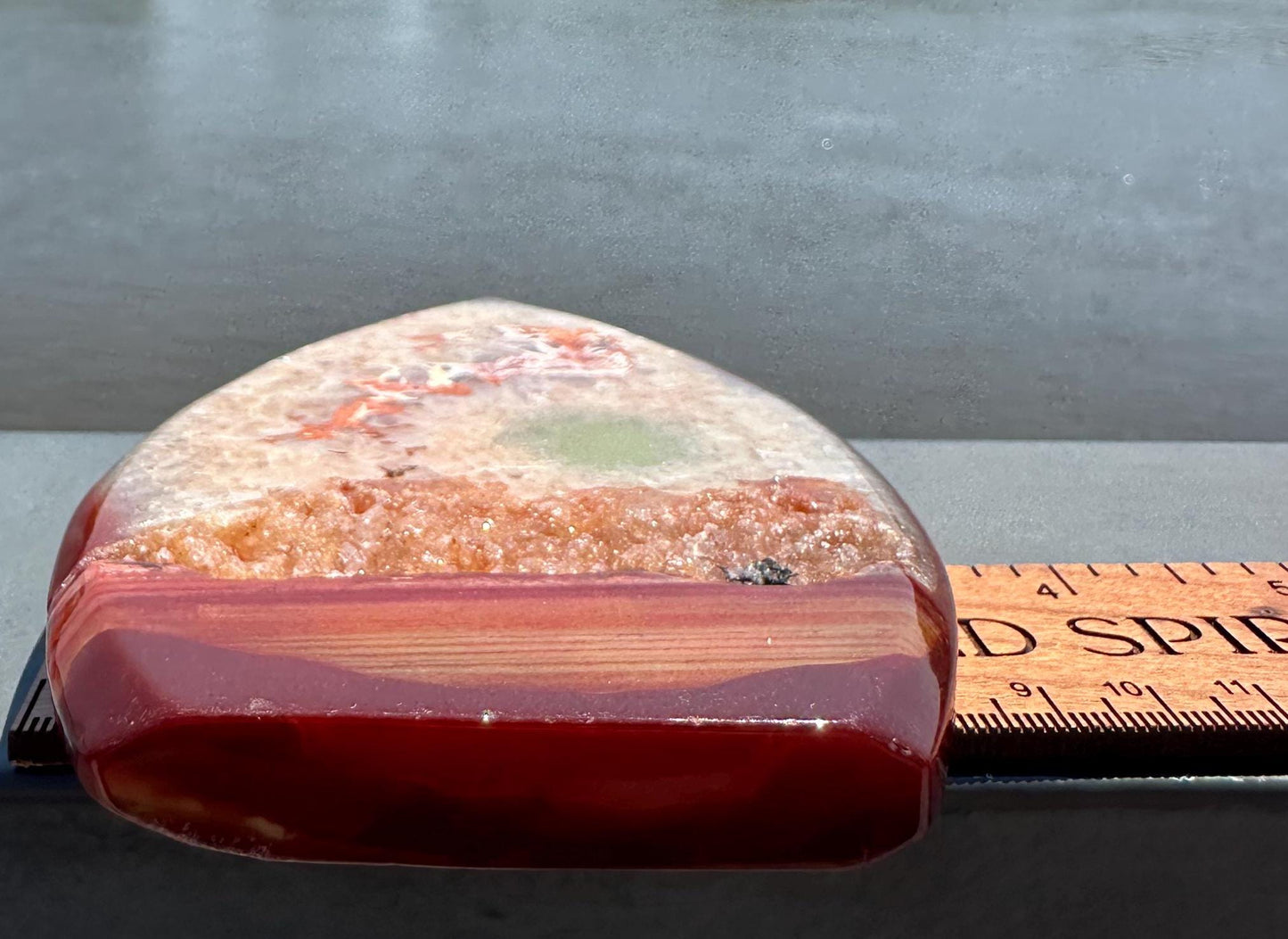 Stunning Carnelian Druzy Pocket Freeform with Pink and Green Quartz