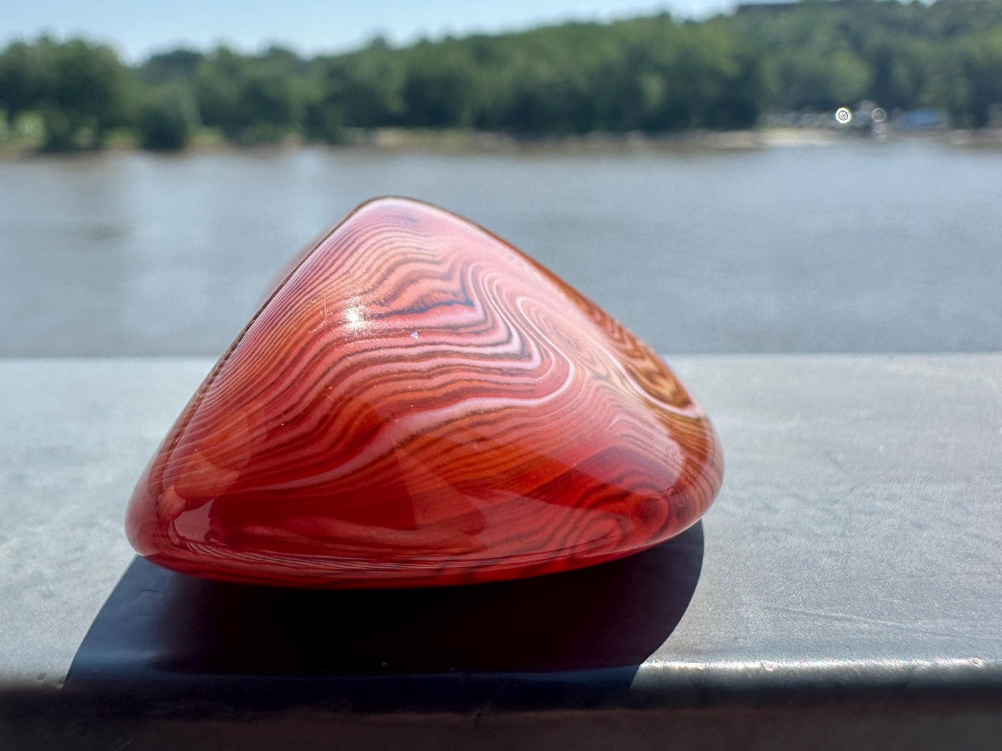 Gorgeous Sardonyx Palm Stone Banded Agate