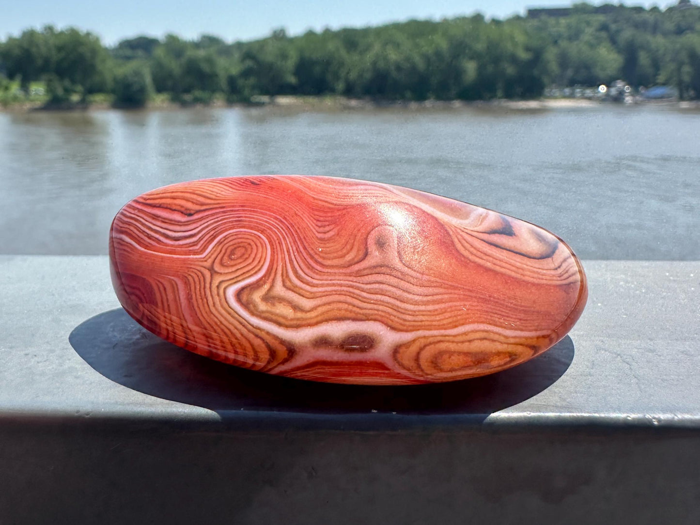 Gorgeous Sardonyx Palm Stone Banded Agate