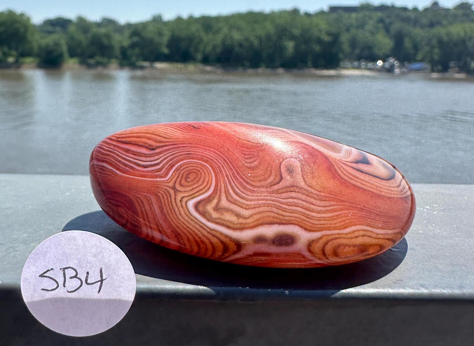 Gorgeous Sardonyx Palm Stone Banded Agate