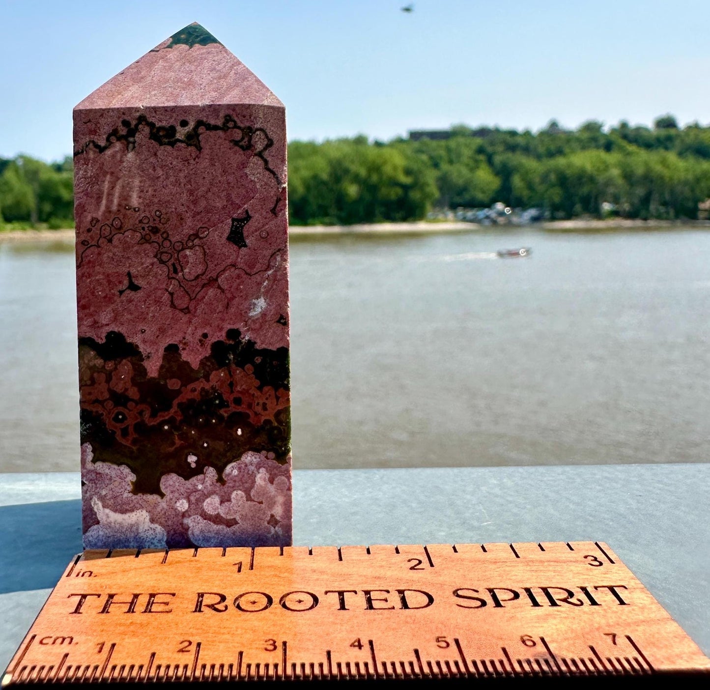 Stunning High Quality Pink Orbicular Ocean Jasper Tower