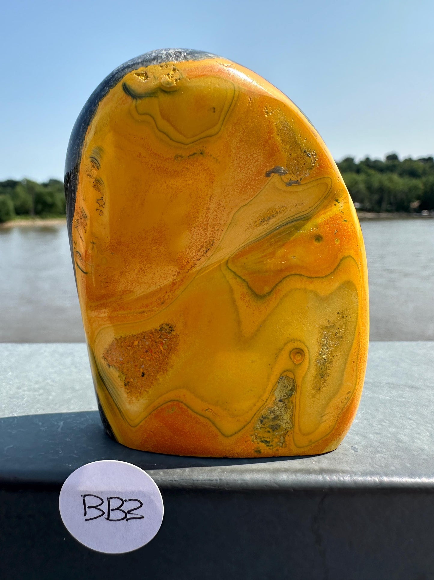 Vibrant Bumble Bee Jasper Freeform | Polished Crystal Specimen | Sacred Chakra | Bumble Bee Jasper | Happiness | Creativity