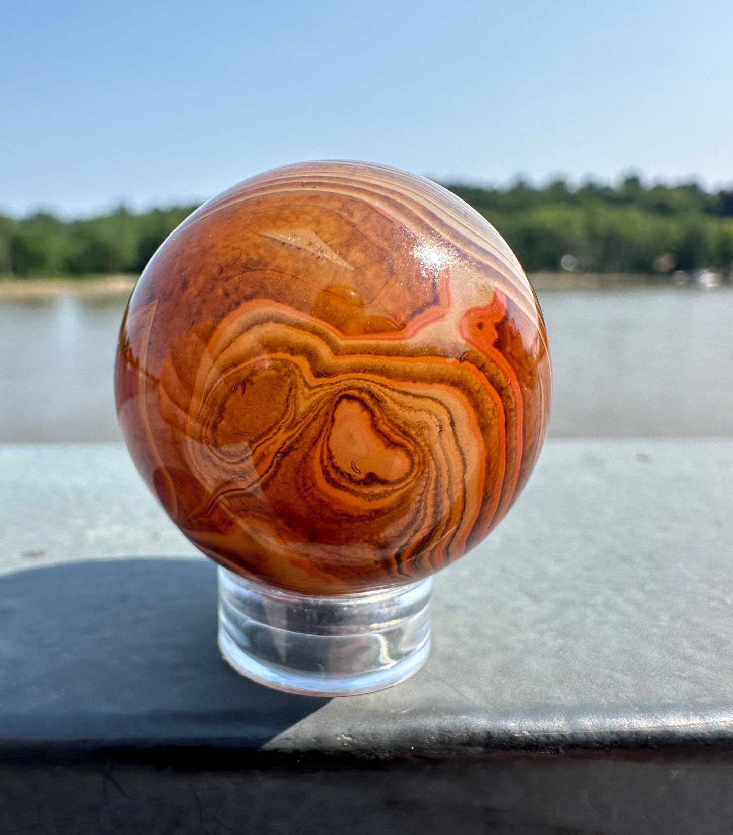 30mm Gorgeous Sardonyx Agate Banded Sphere