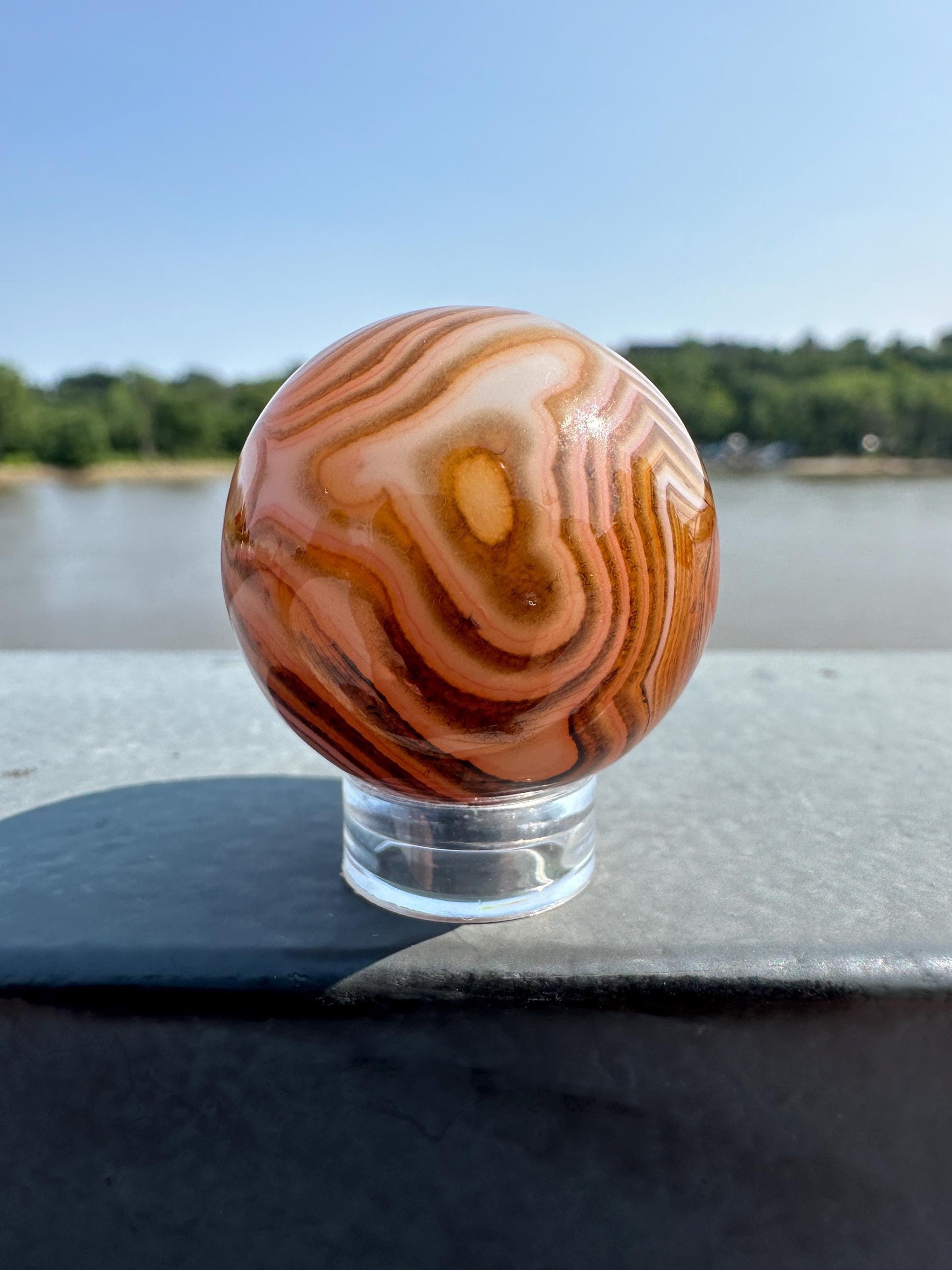 30mm Gorgeous Sardonyx Agate Banded Sphere