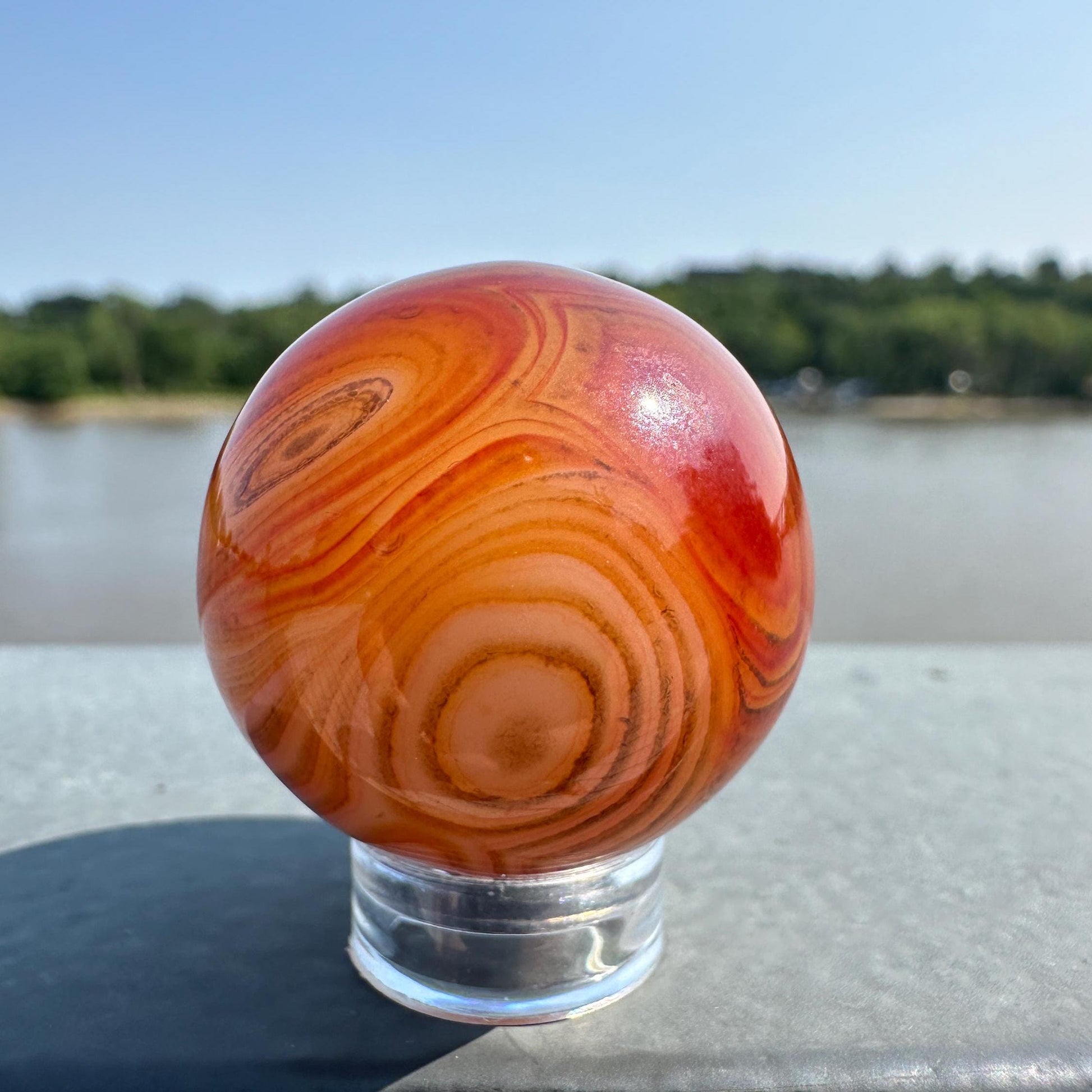 30mm Gorgeous Sardonyx Agate Banded Sphere