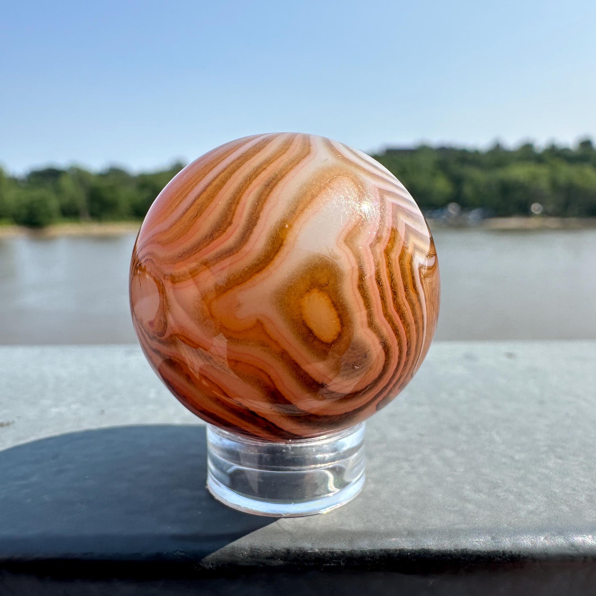 30mm Gorgeous Sardonyx Agate Banded Sphere