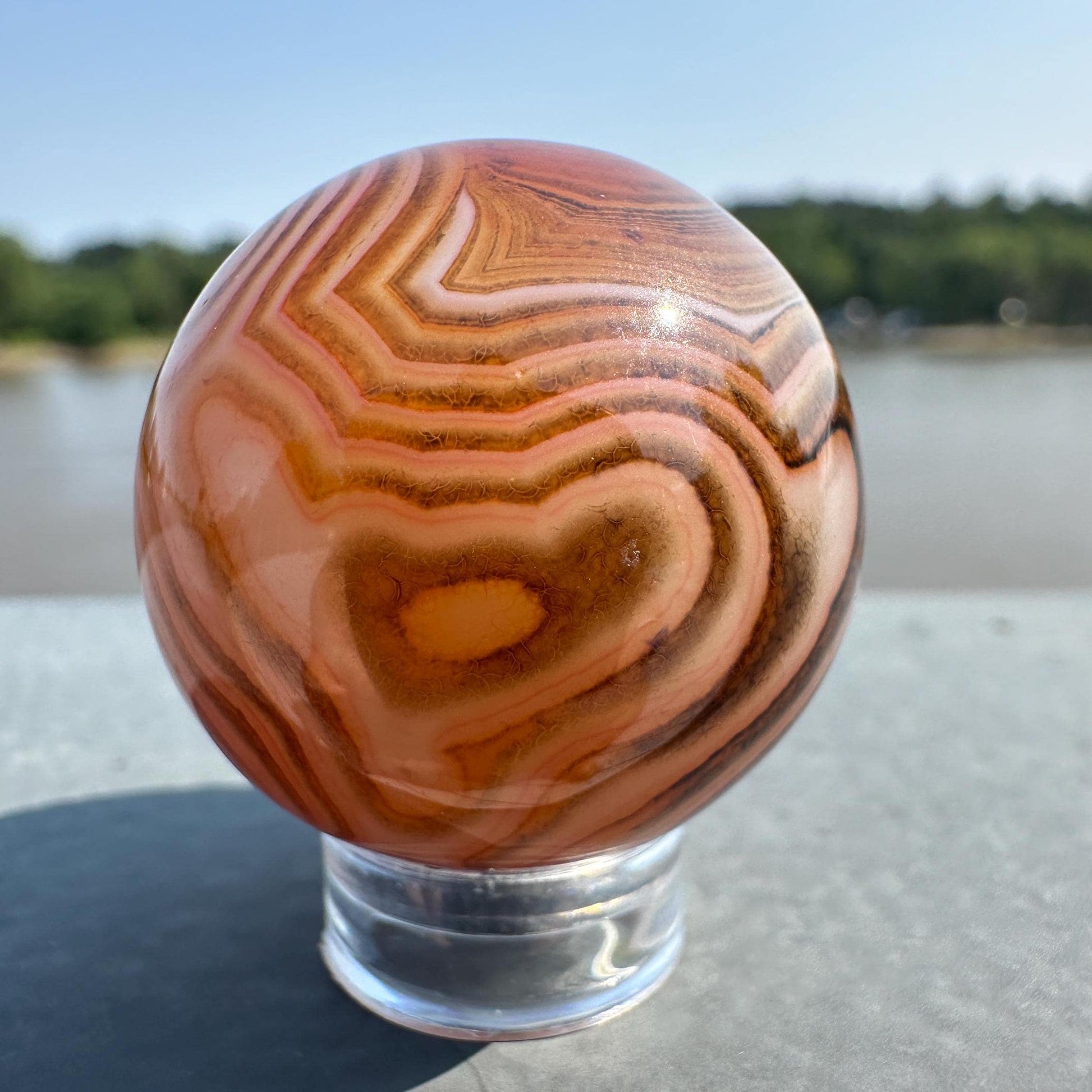 30mm Gorgeous Sardonyx Agate Banded Sphere