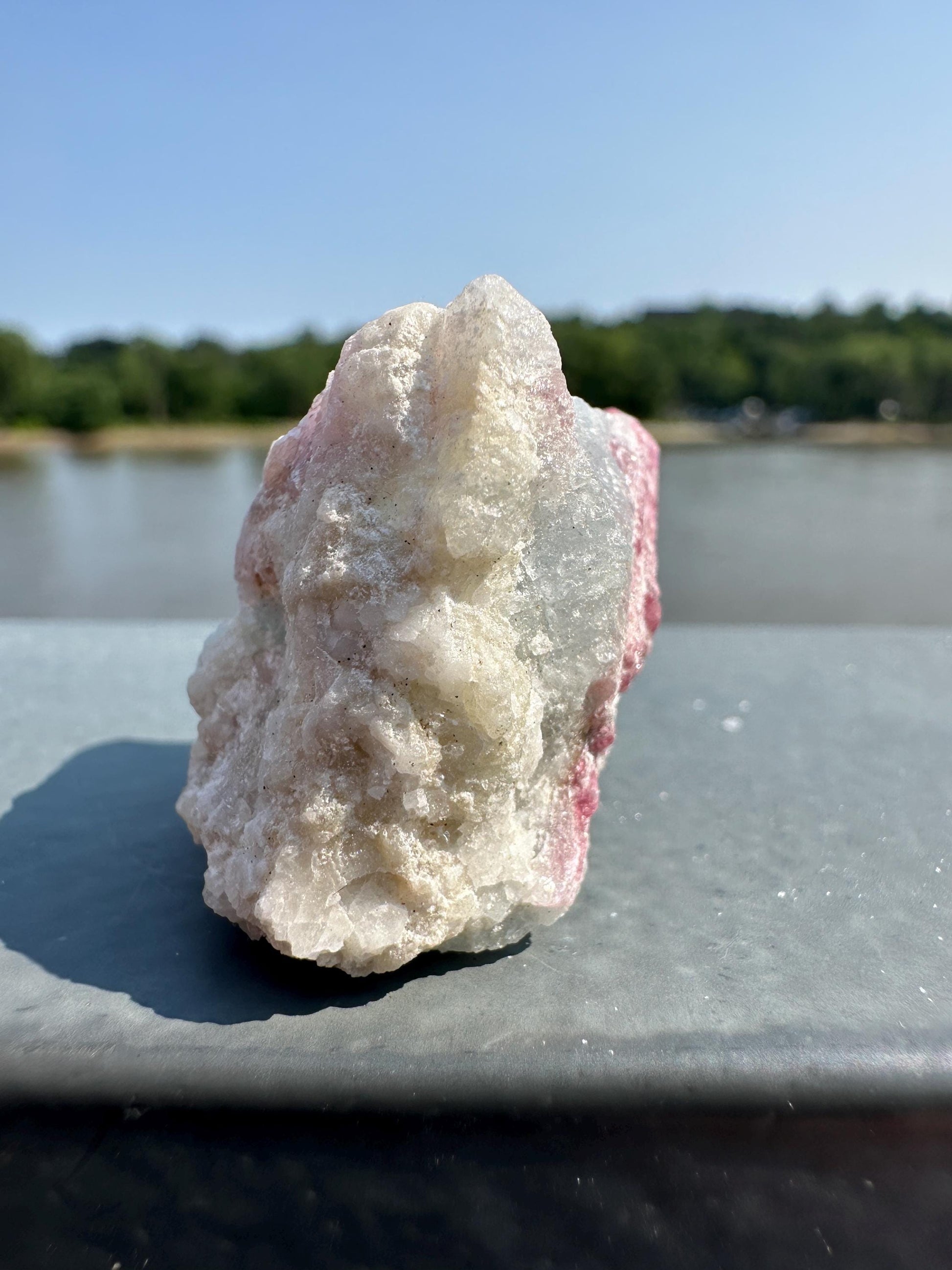 High Grade Pink Tourmaline in Aquamarine Specimen From Brazil