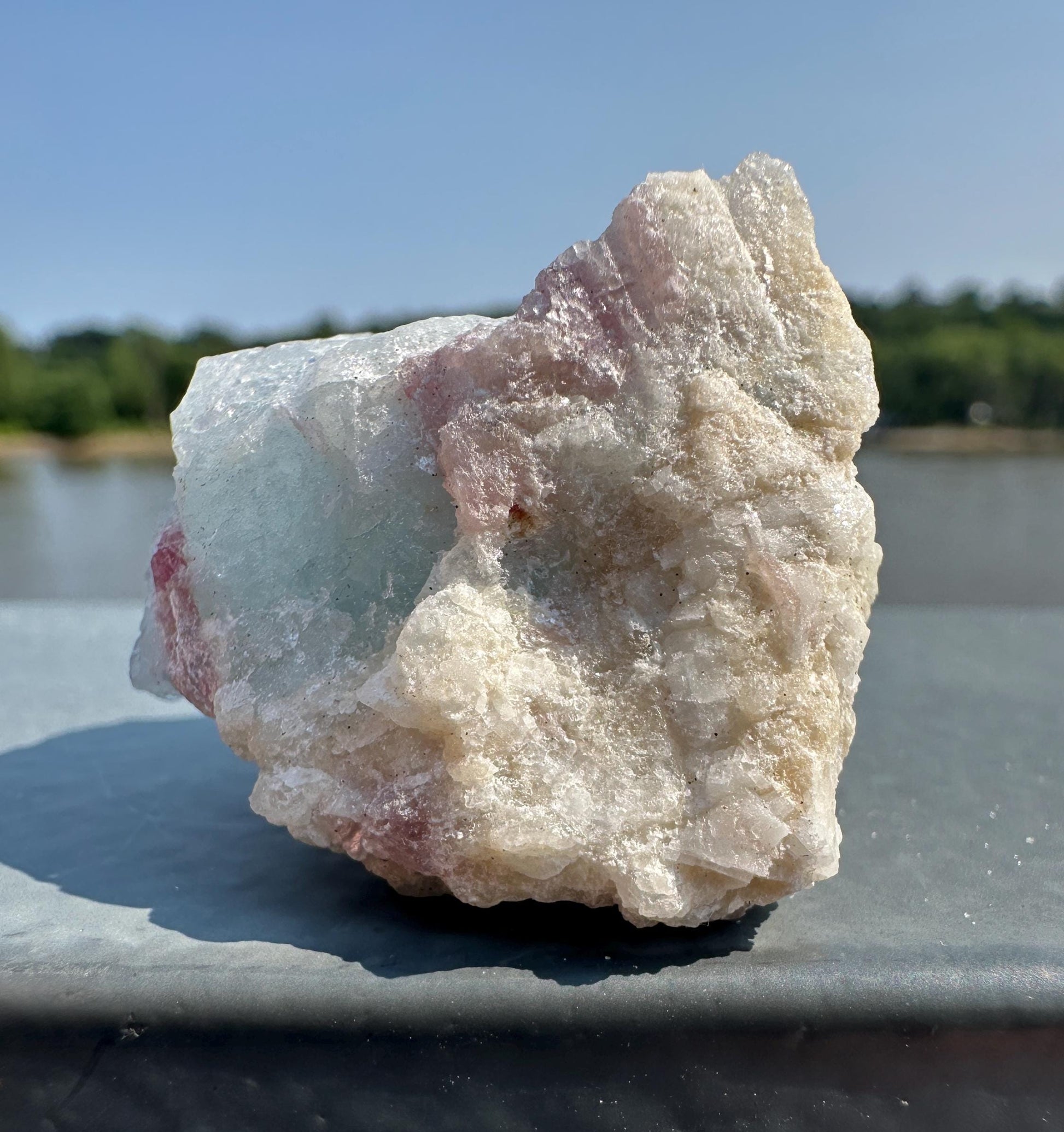 High Grade Pink Tourmaline in Aquamarine Specimen From Brazil