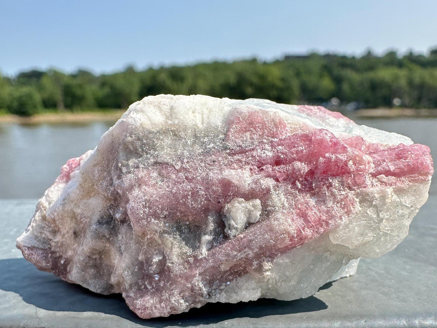 High Grade Pink Tourmaline in Aquamarine Specimen From Brazil