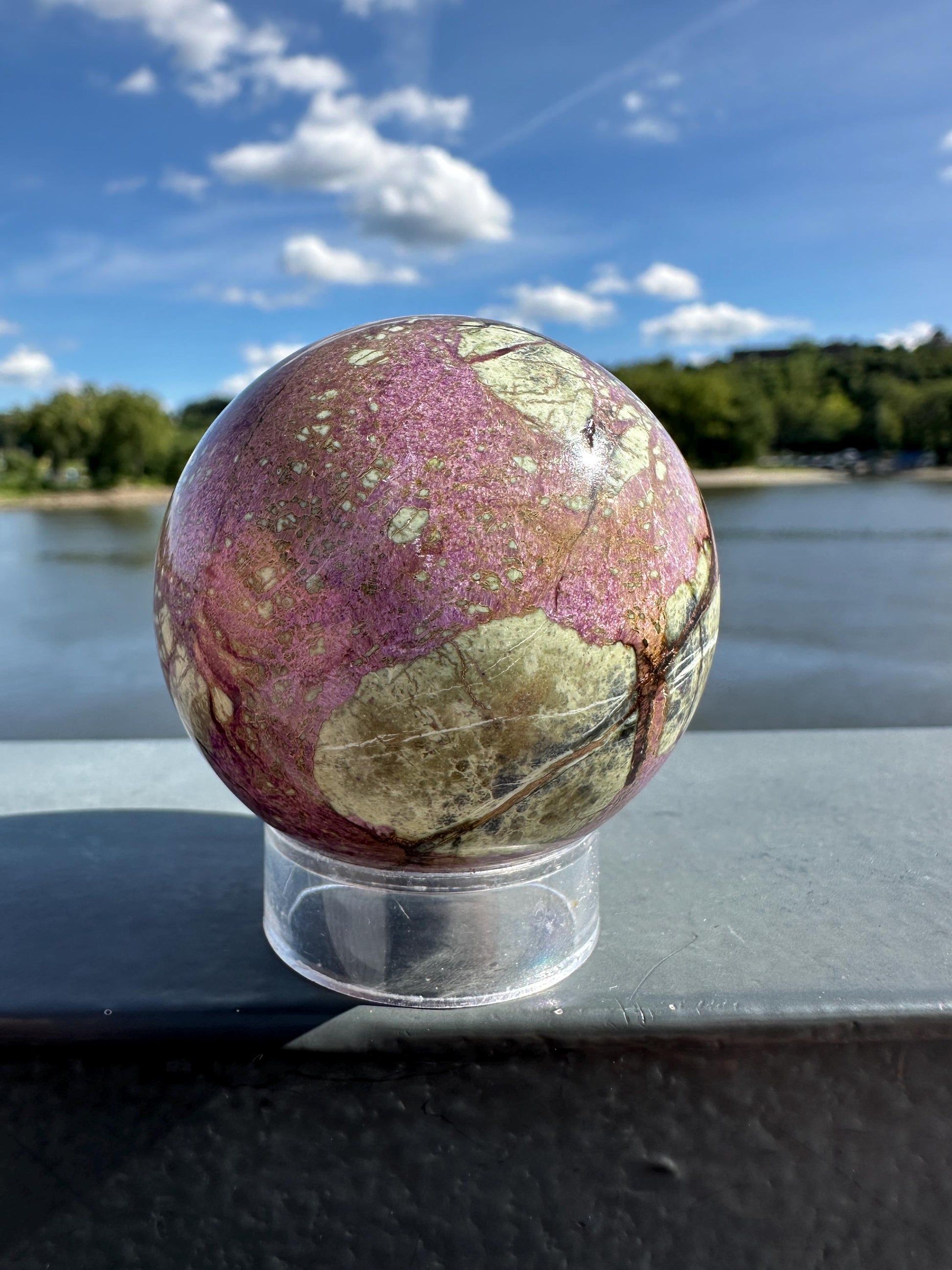 50mm Atlantisite Polished Sphere | Stichtite Serpentine