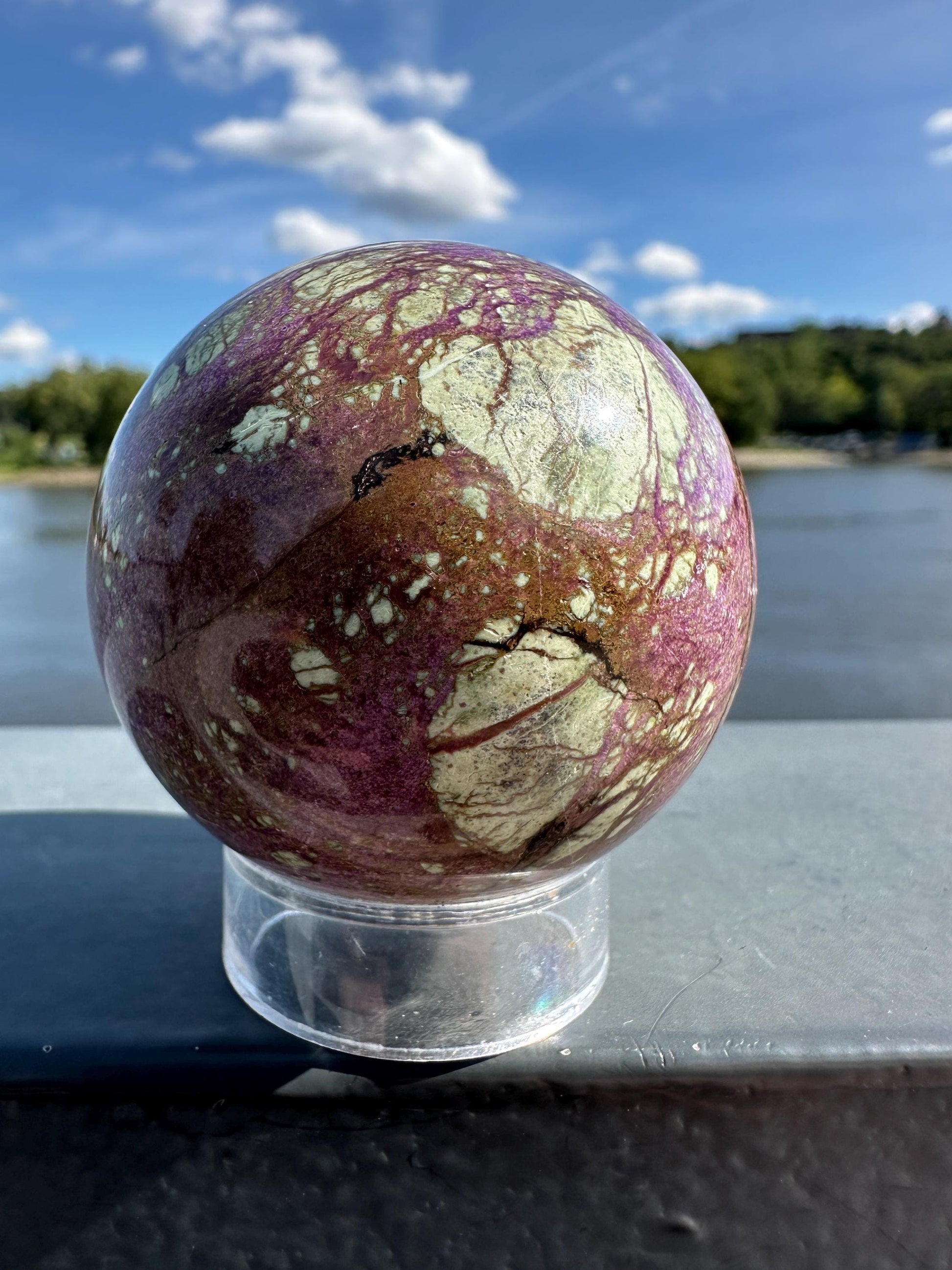 50mm Atlantisite Polished Sphere | Stichtite Serpentine