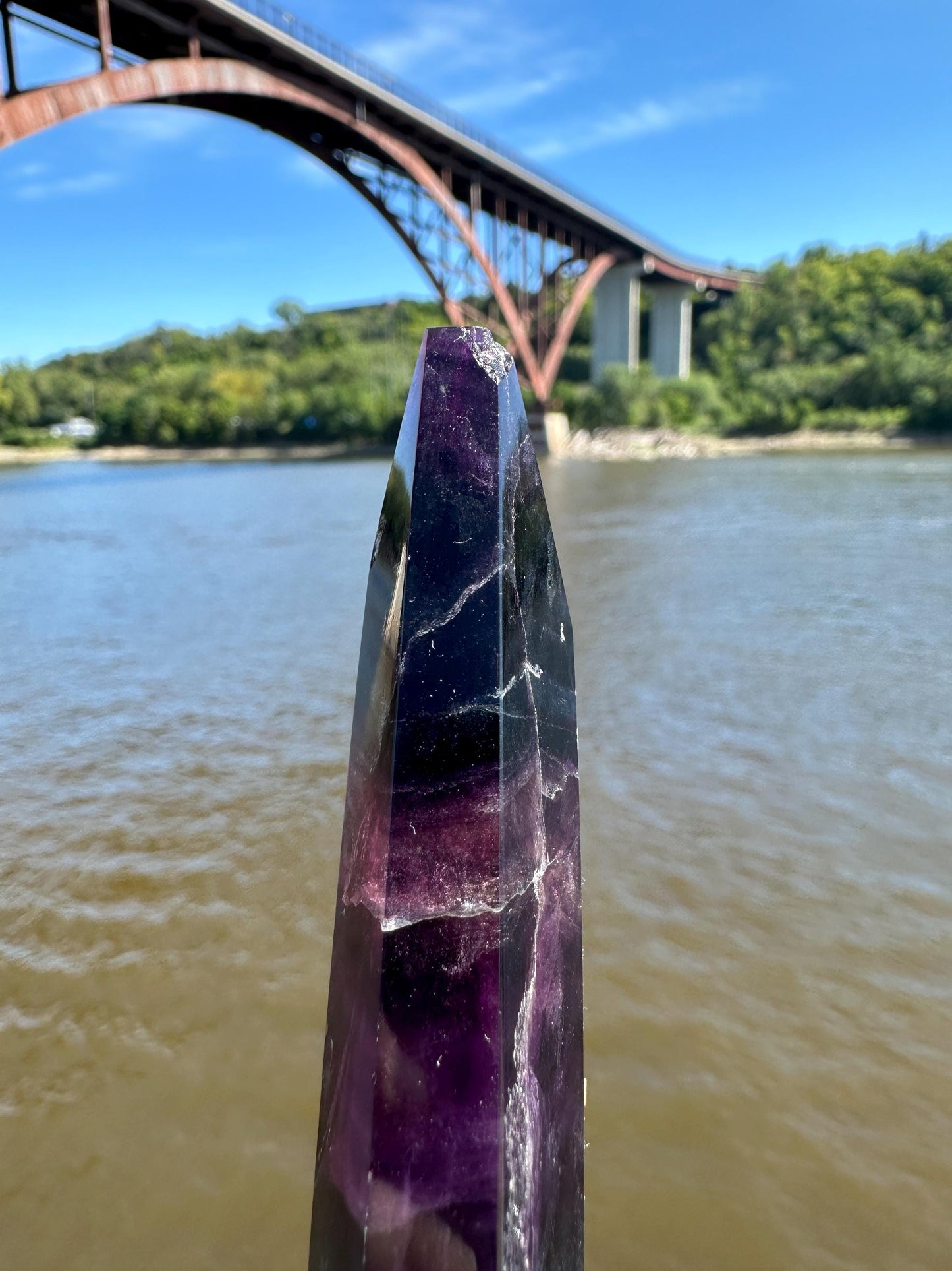 Gorgeous Fluorite (Imperfection) Diamond on Display Stand