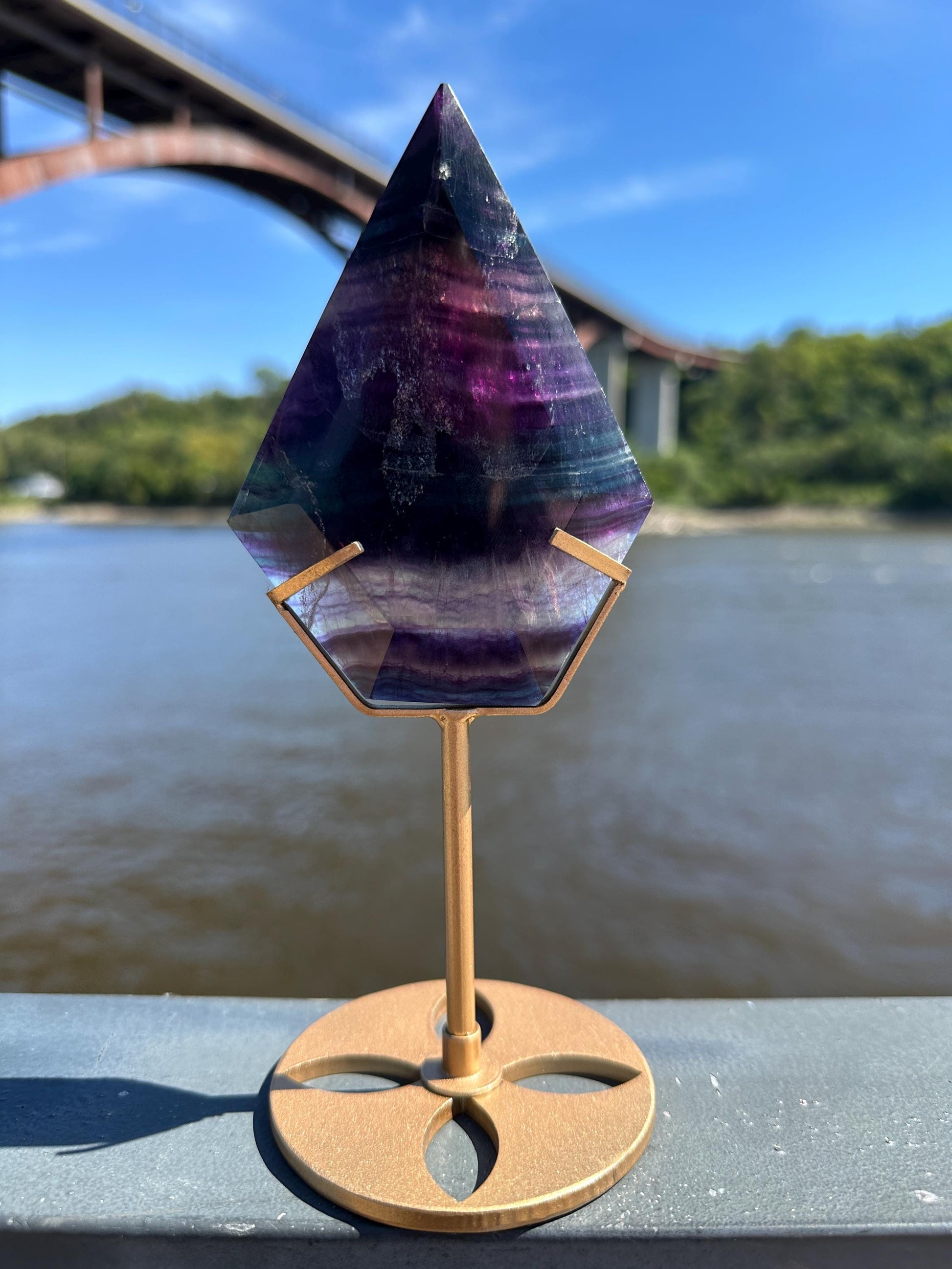 Gorgeous Fluorite (Imperfection) Diamond on Display Stand