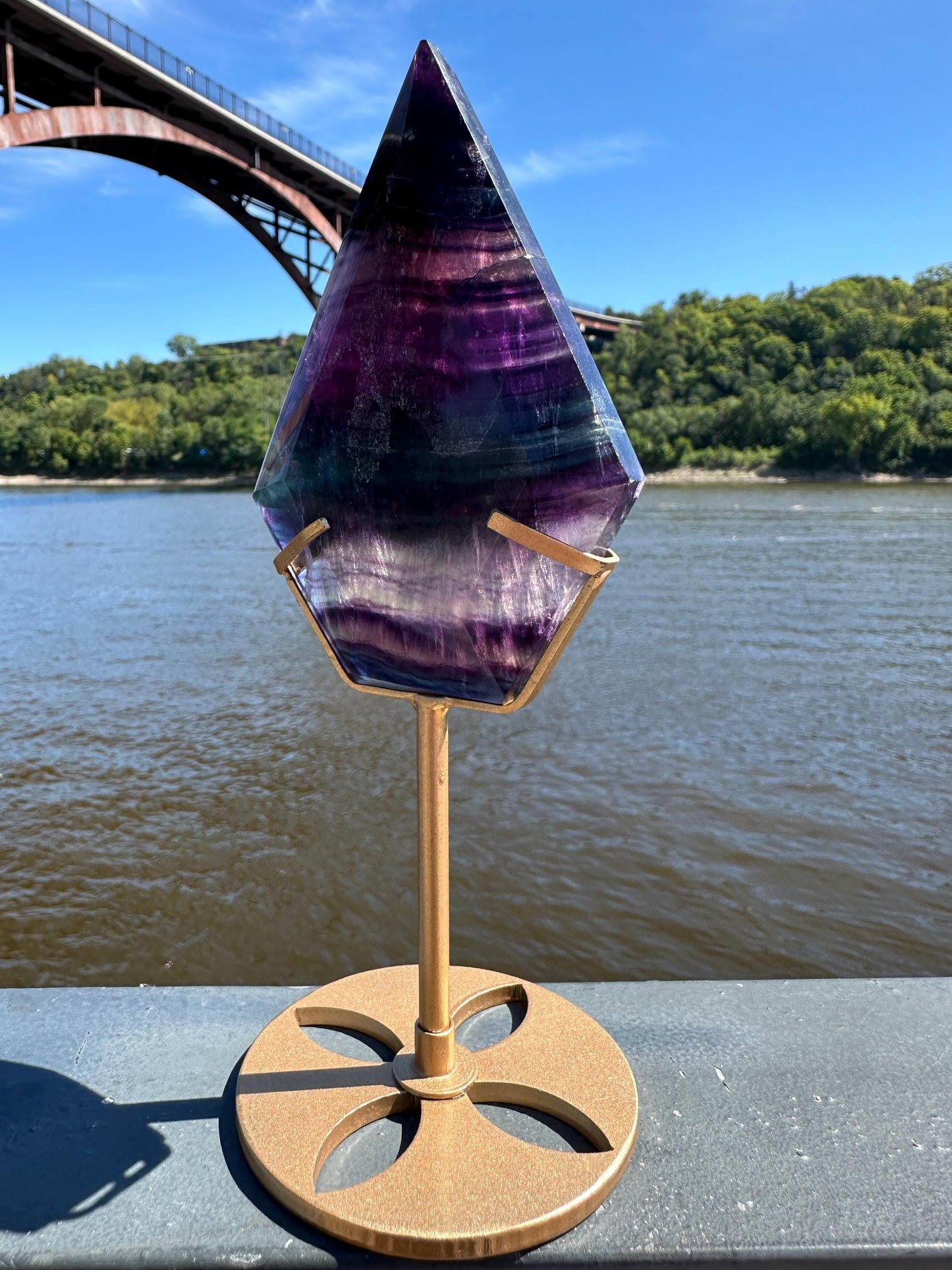 Gorgeous Fluorite (Imperfection) Diamond on Display Stand