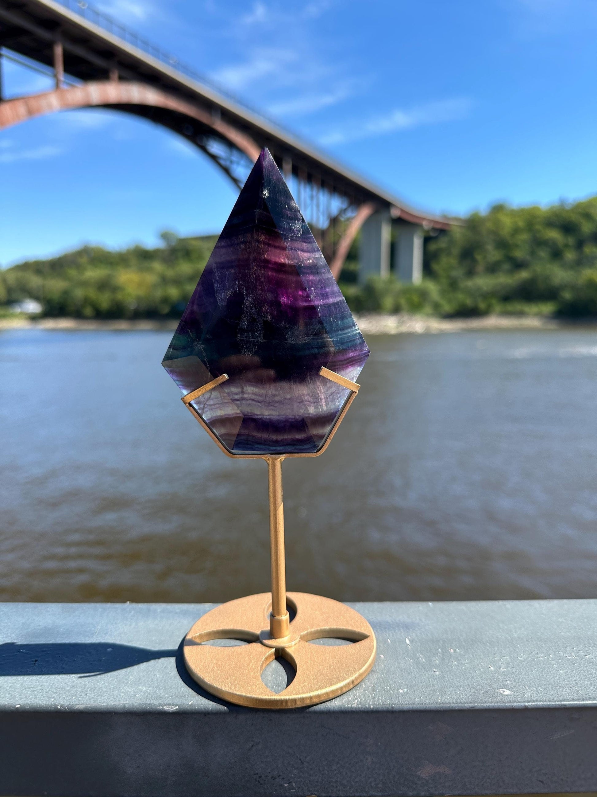 Gorgeous Fluorite (Imperfection) Diamond on Display Stand