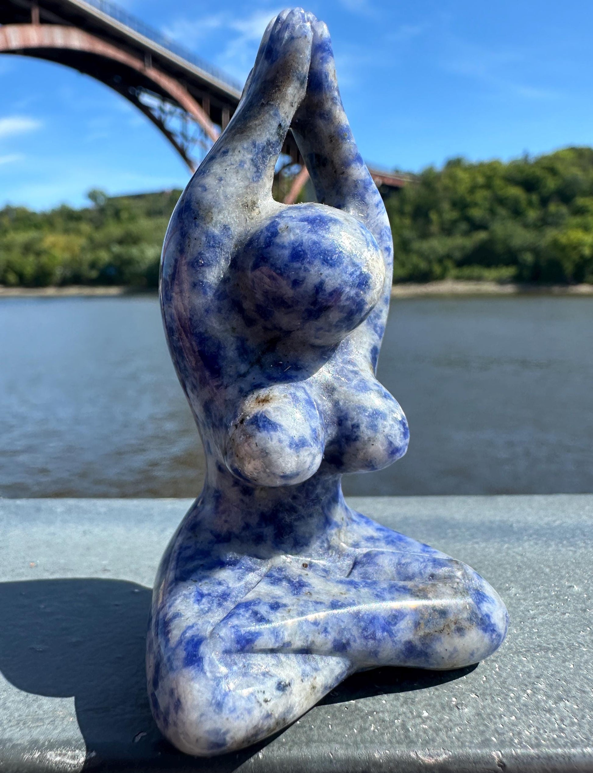 Cute Soldalite Yoga Goddess Carving | Yogi Asana Lotus Pose