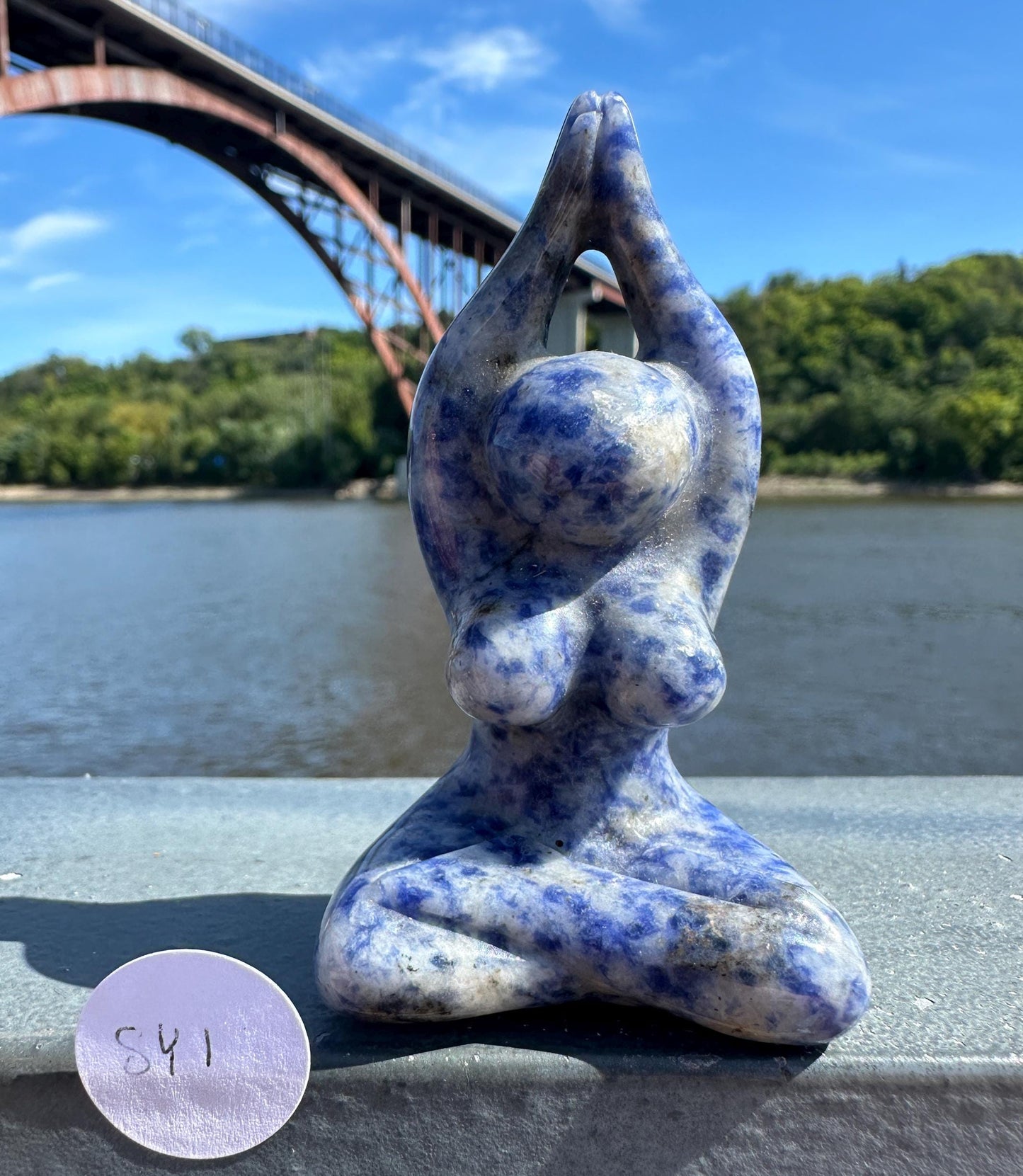 Cute Soldalite Yoga Goddess Carving | Yogi Asana Lotus Pose