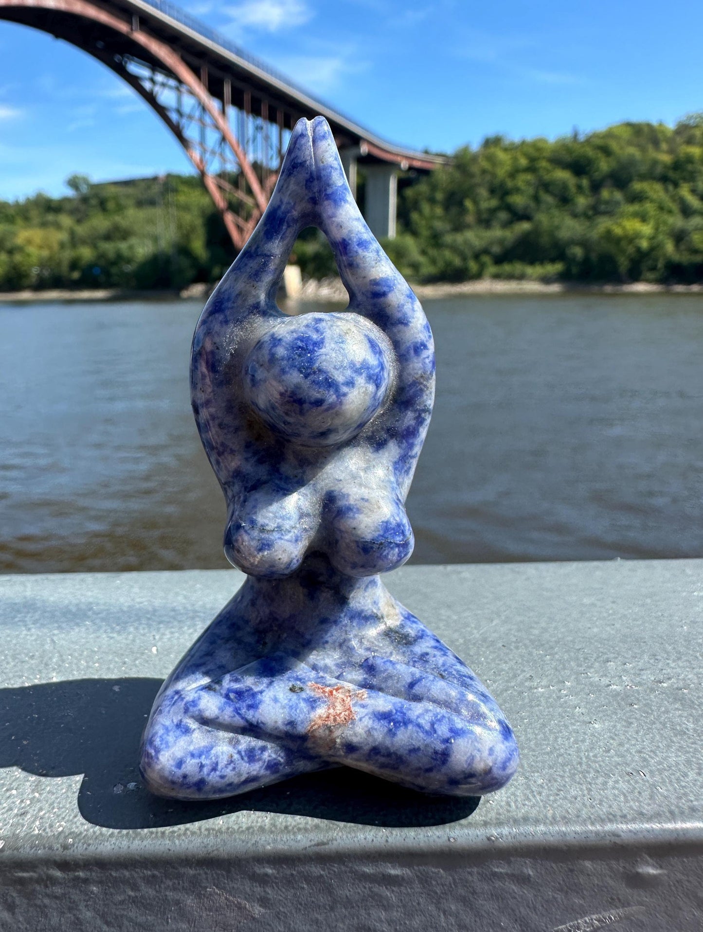 Cute Soldalite Yoga Goddess Carving | Yogi Asana Lotus Pose