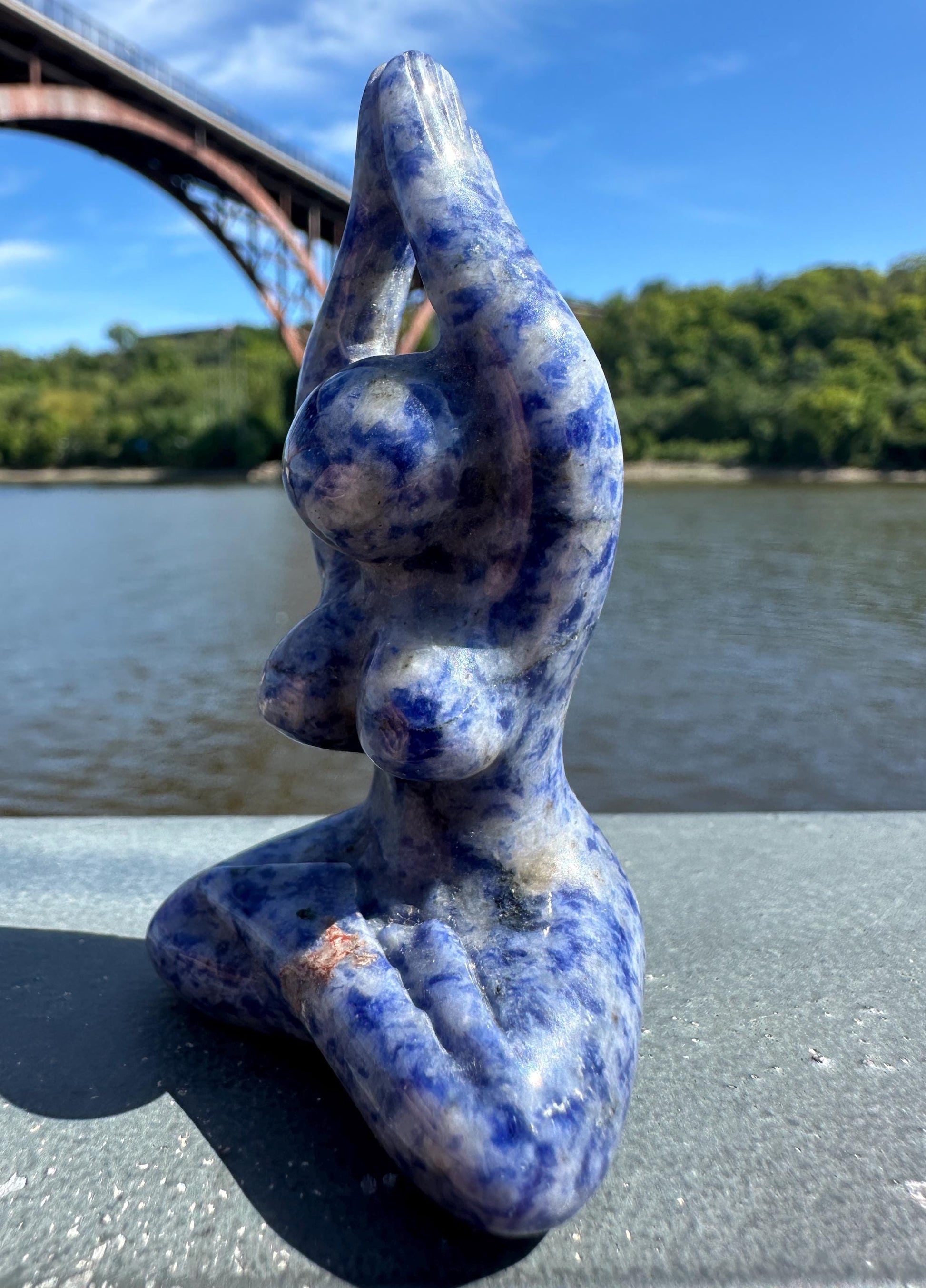 Cute Soldalite Yoga Goddess Carving | Yogi Asana Lotus Pose