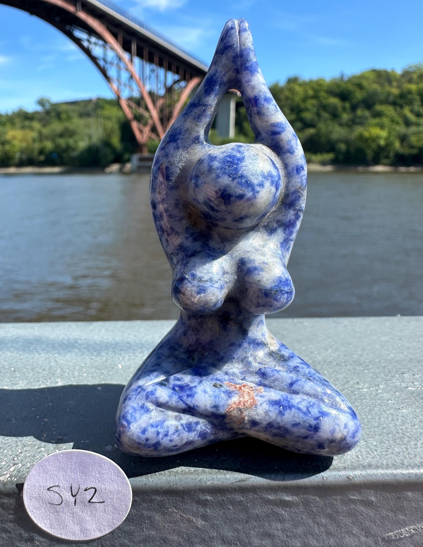 Cute Soldalite Yoga Goddess Carving | Yogi Asana Lotus Pose