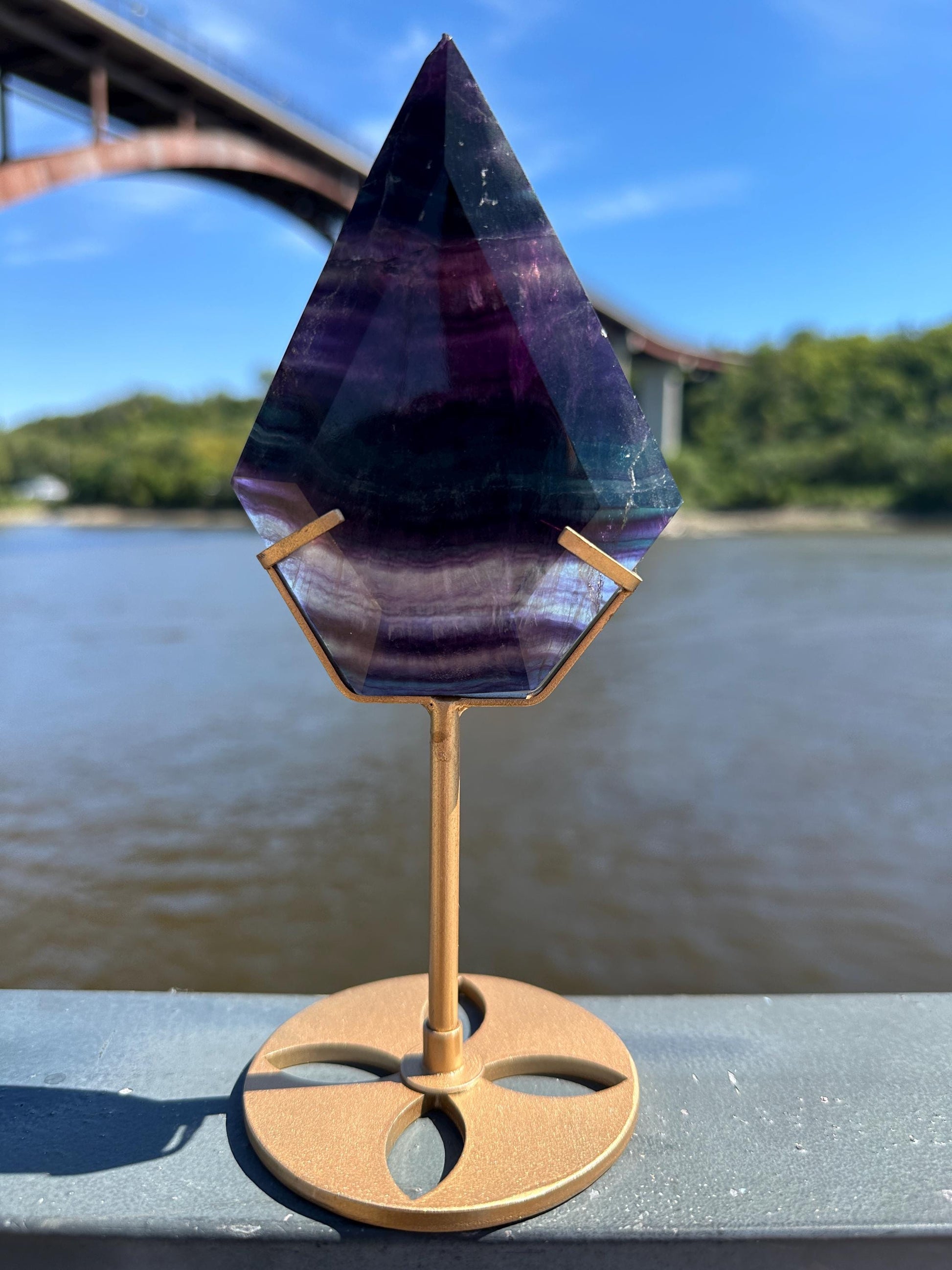 Gorgeous Fluorite (Imperfection) Diamond on Display Stand