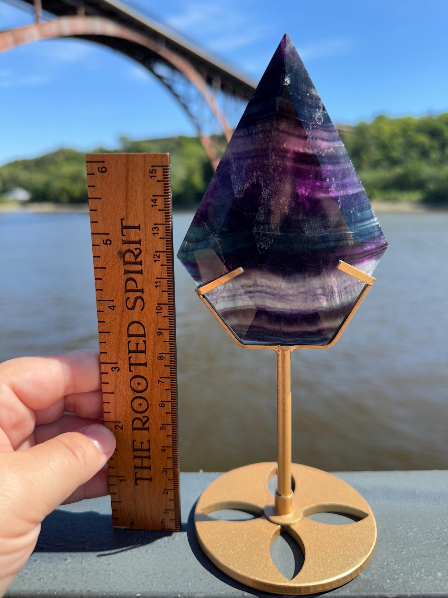 Gorgeous Fluorite (Imperfection) Diamond on Display Stand