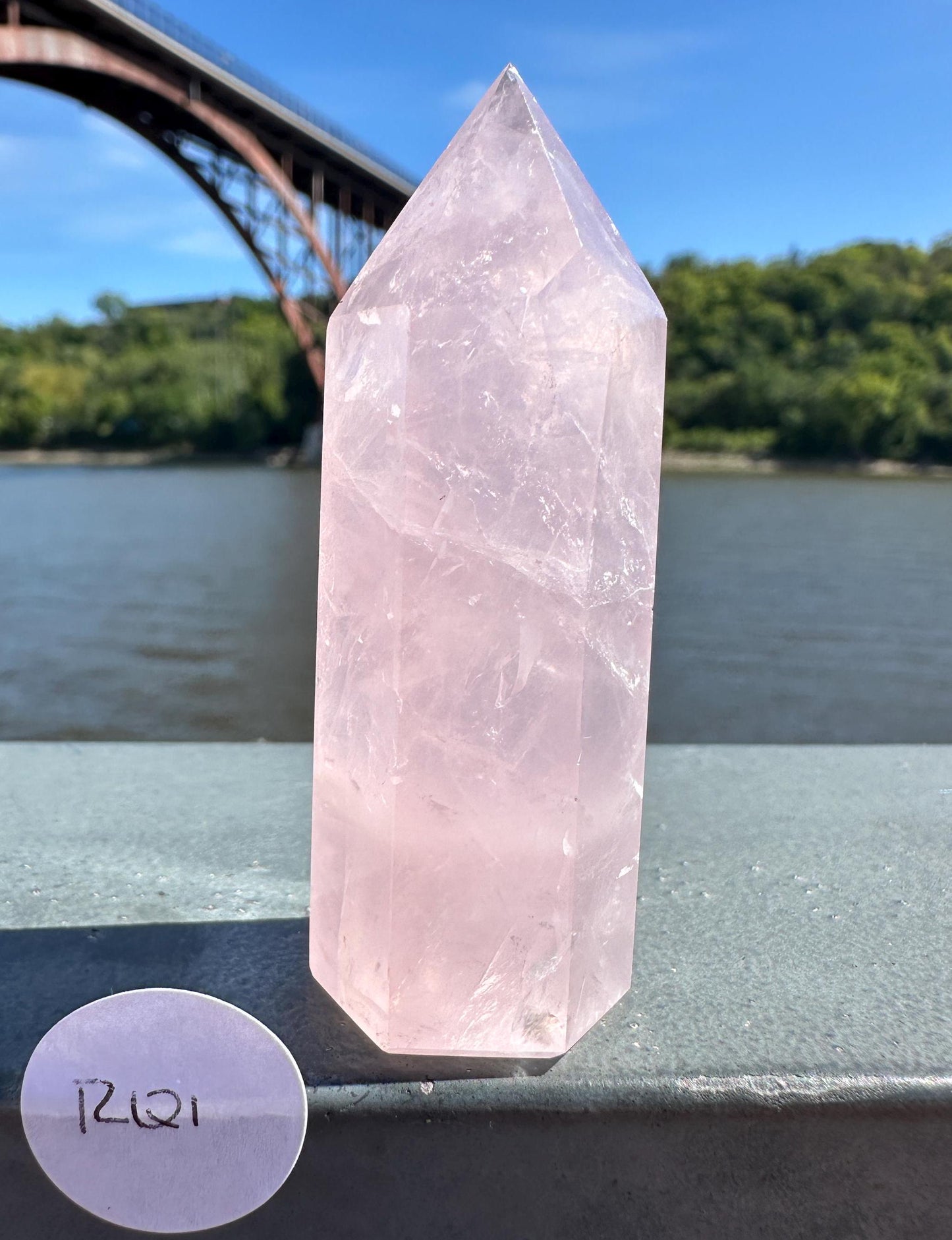 High Quality Rose Quartz Tower from Brazil | Sphere Palm Stone Obelisk Tower | Healing Crystal | Heart Chakra