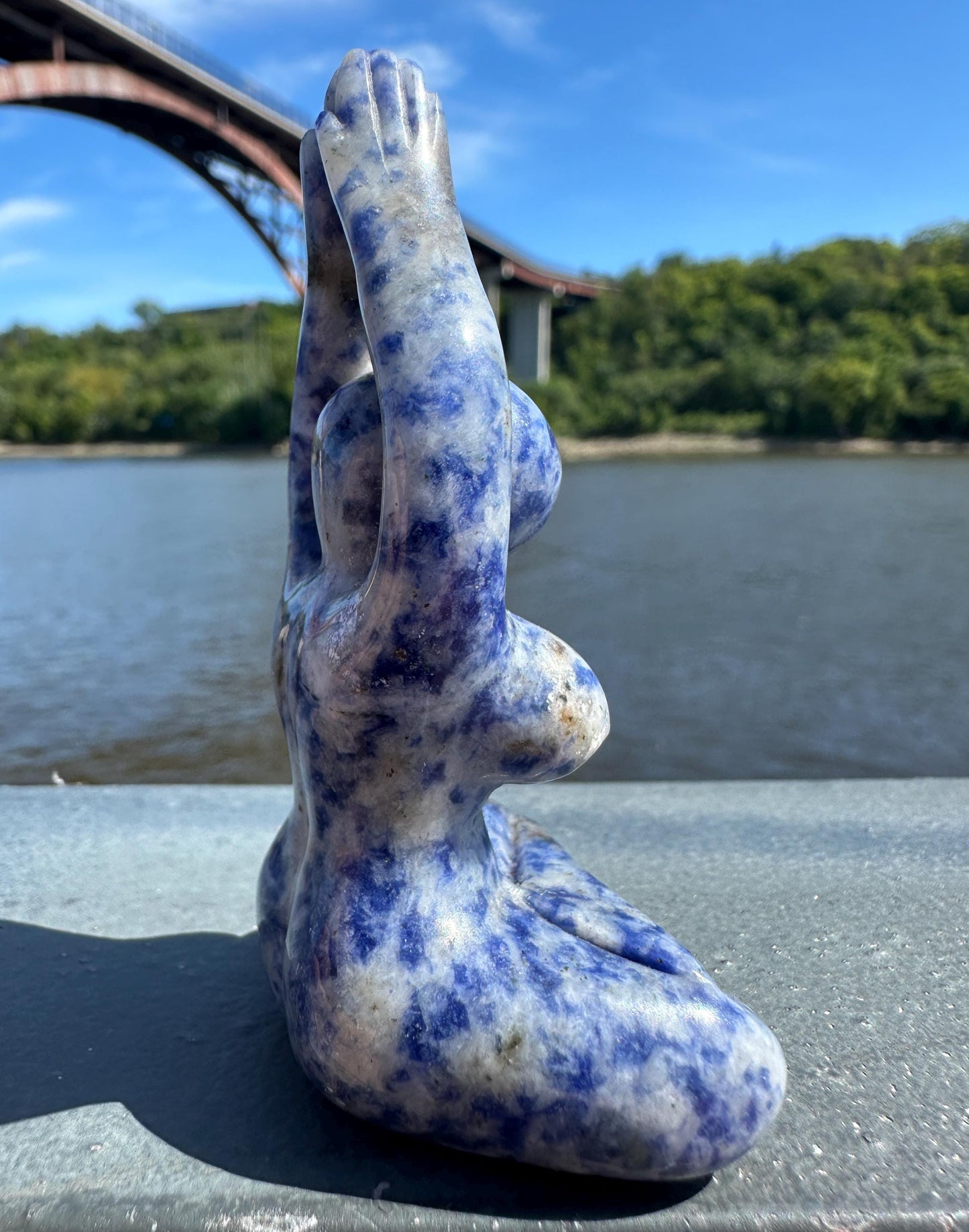 Cute Soldalite Yoga Goddess Carving | Yogi Asana Lotus Pose