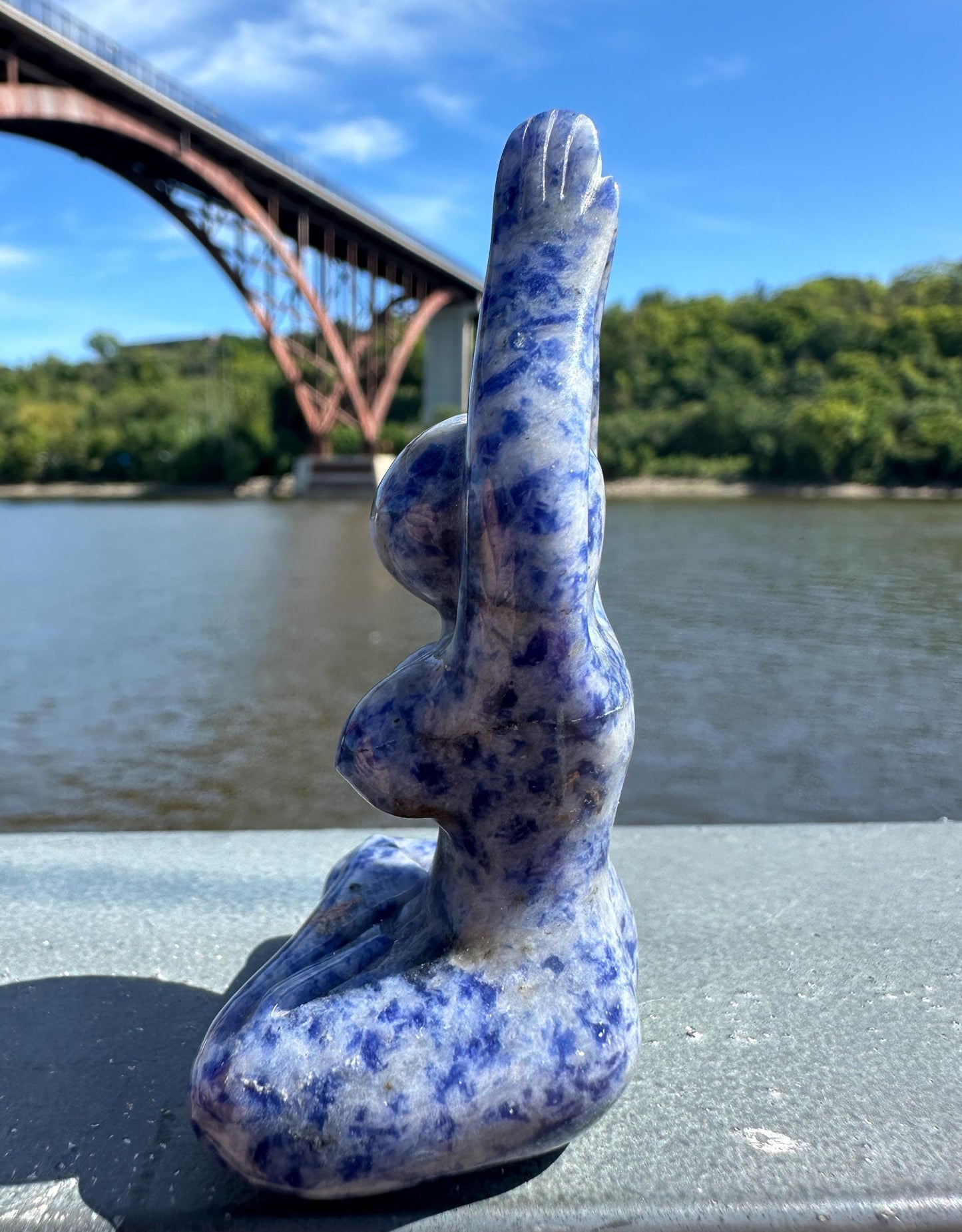 Cute Soldalite Yoga Goddess Carving | Yogi Asana Lotus Pose