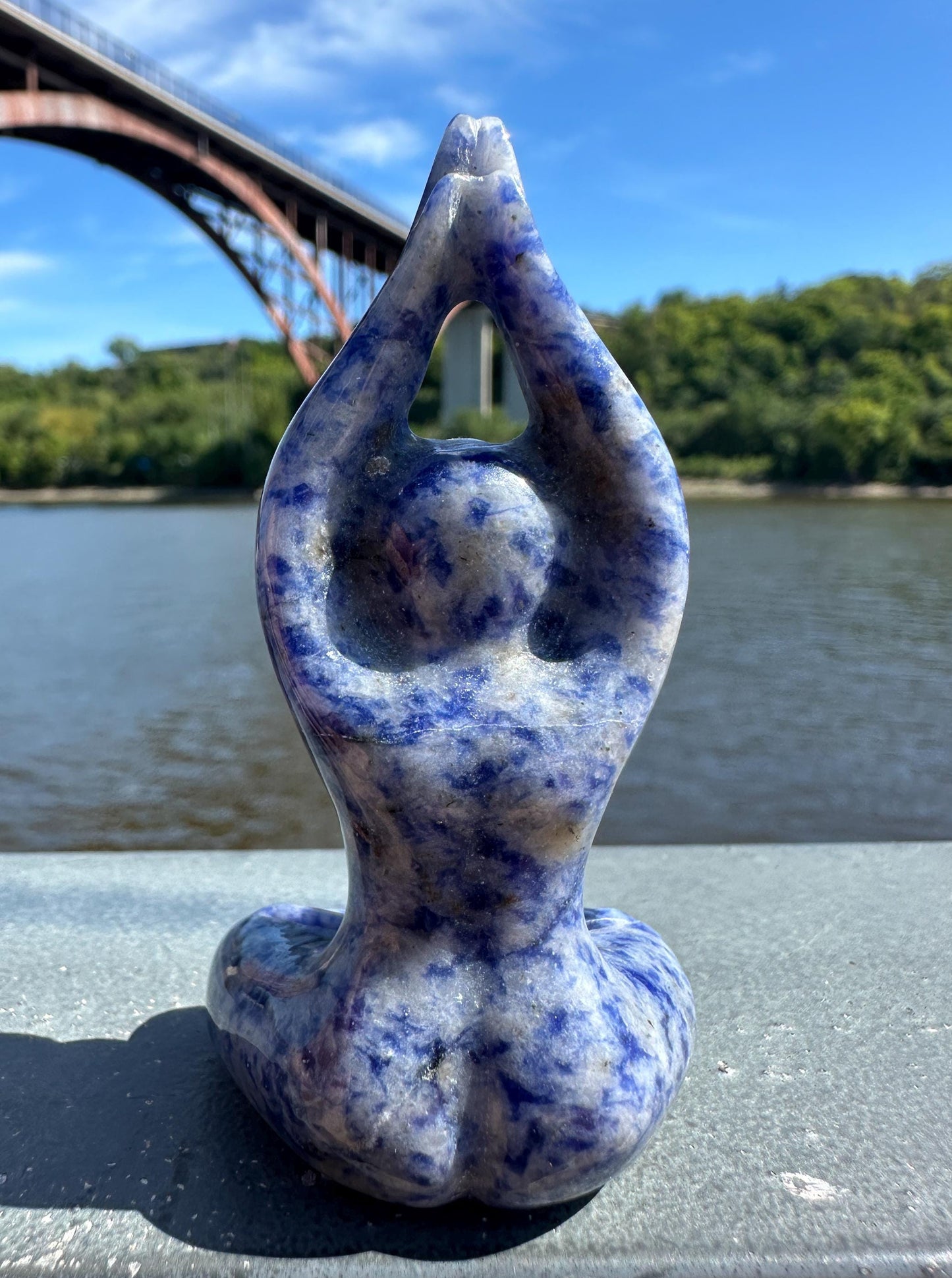 Cute Soldalite Yoga Goddess Carving | Yogi Asana Lotus Pose