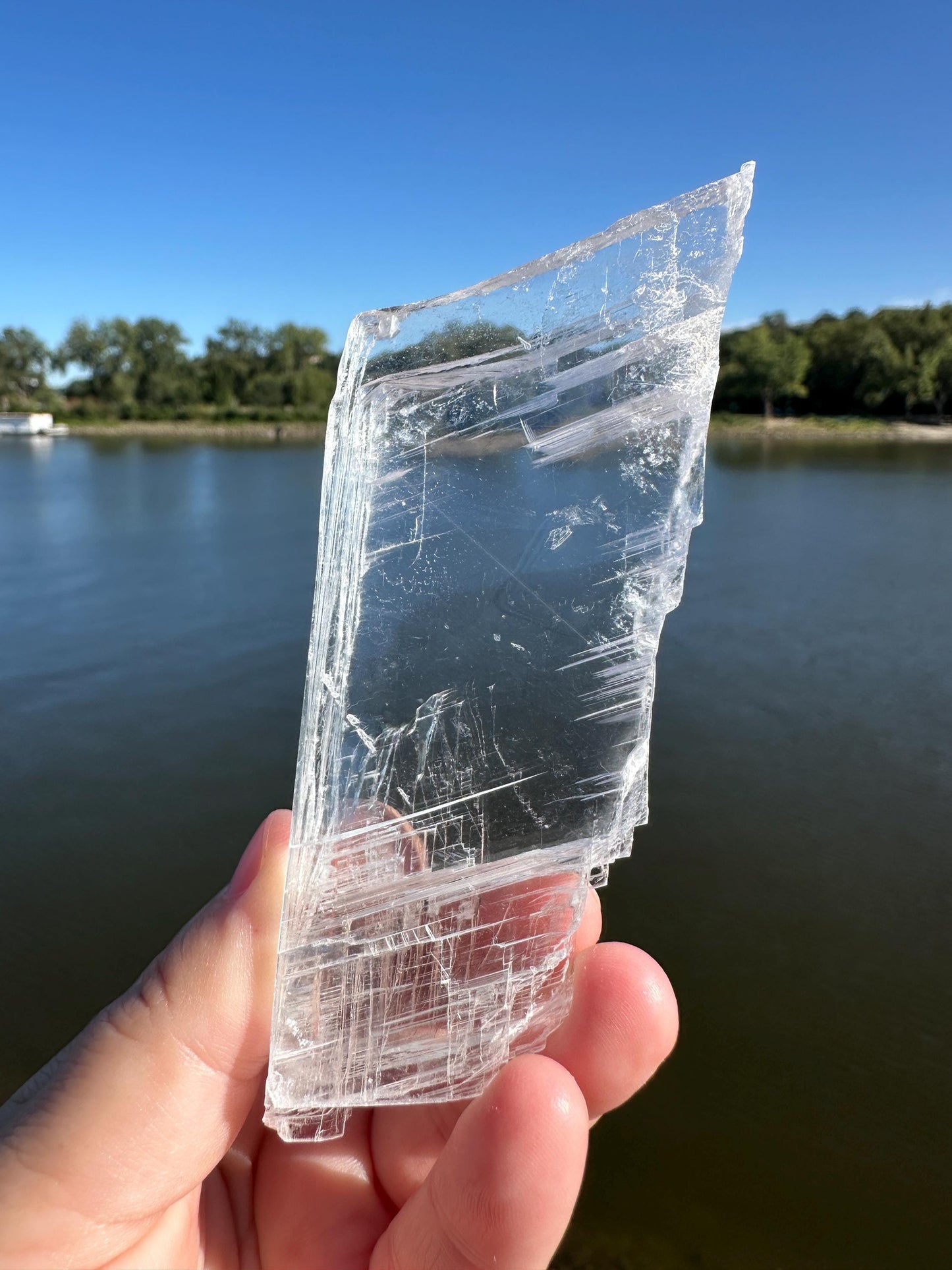 High Grade Crystal Clear Selenite, Satin Spar Slab | Charging and Cleansing Crystal