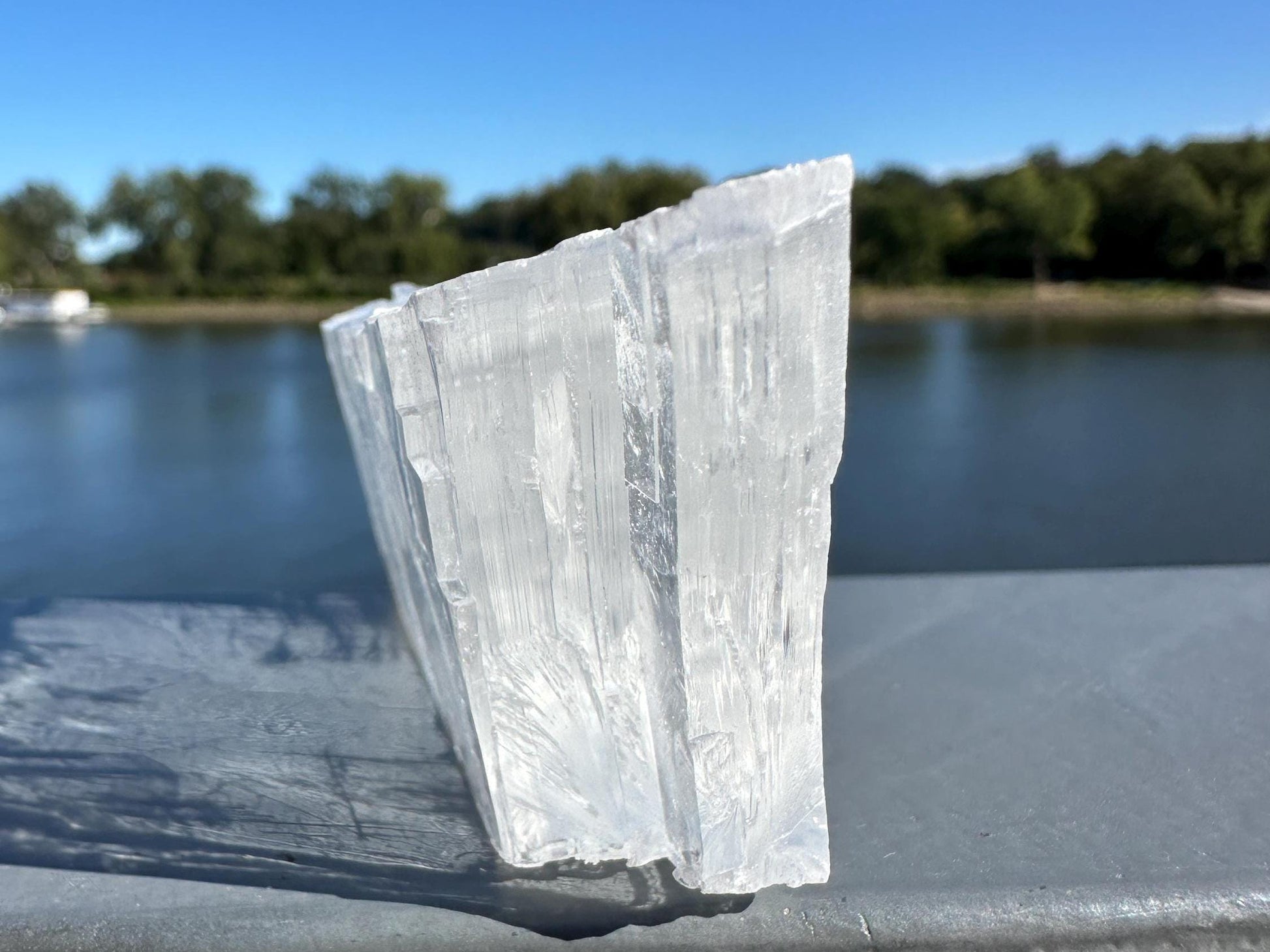 High Grade Crystal Clear Selenite, Satin Spar Slab | Charging and Cleansing Crystal