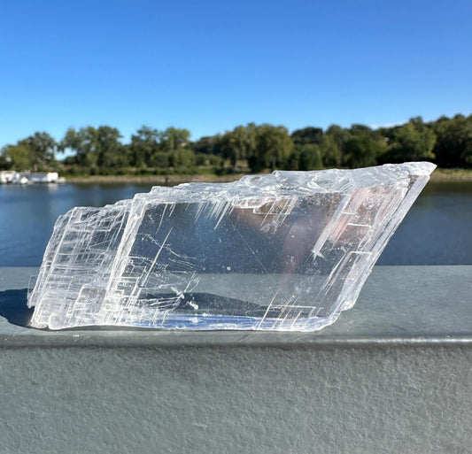 High Grade Crystal Clear Selenite, Satin Spar Slab | Charging and Cleansing Crystal