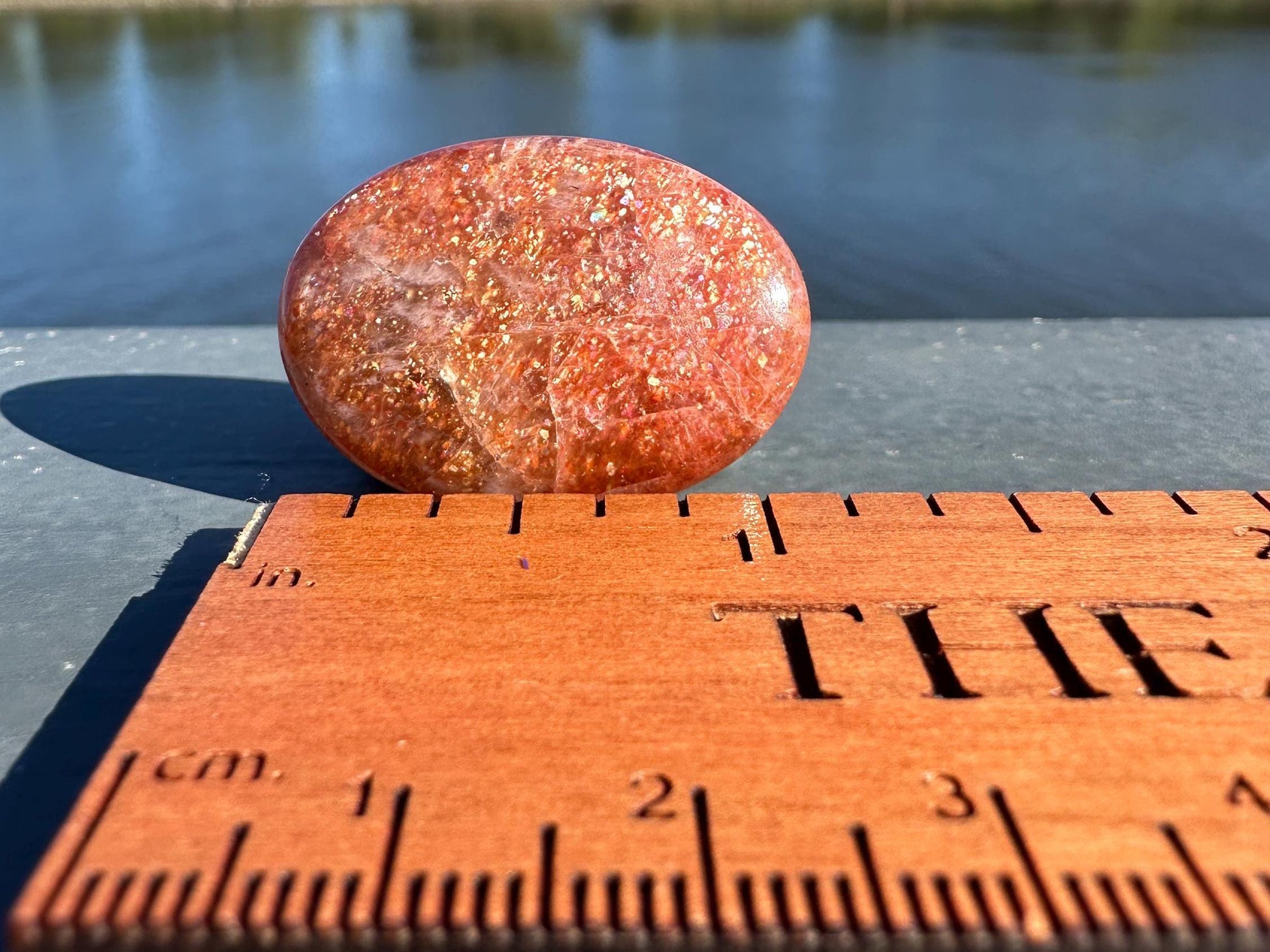 Stunning Natural High Quality Gorgeous Sunstone Palm Stone | Mini Button Palm Stone