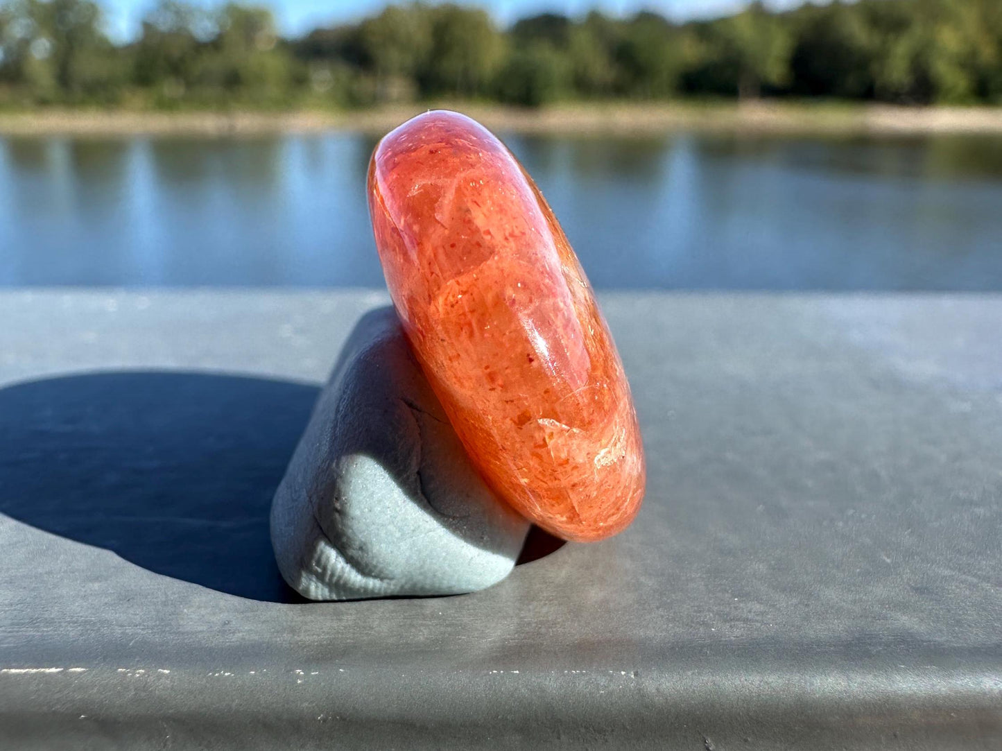 Stunning Natural High Quality Gorgeous Sunstone Palm Stone | Mini Button Palm Stone