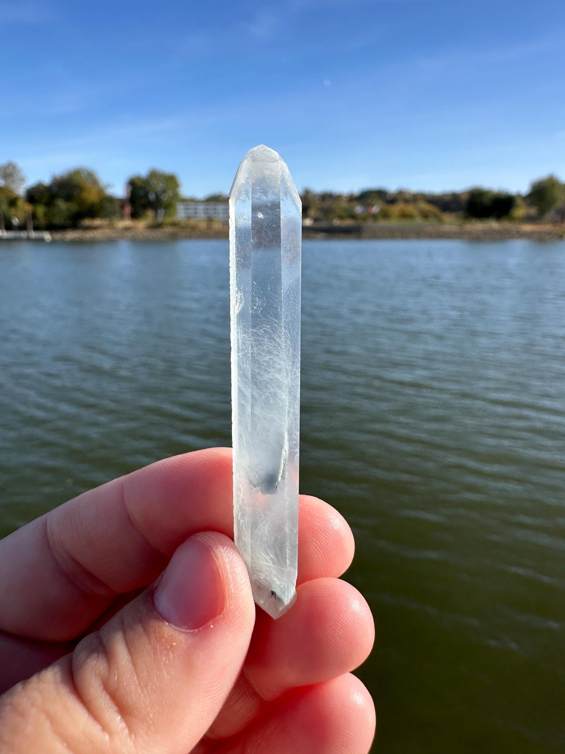 Blue Tara Quartz DT from Brazil | Rare Blue Tourmaline Clear Quartz | Indicolite | Crystal Tower