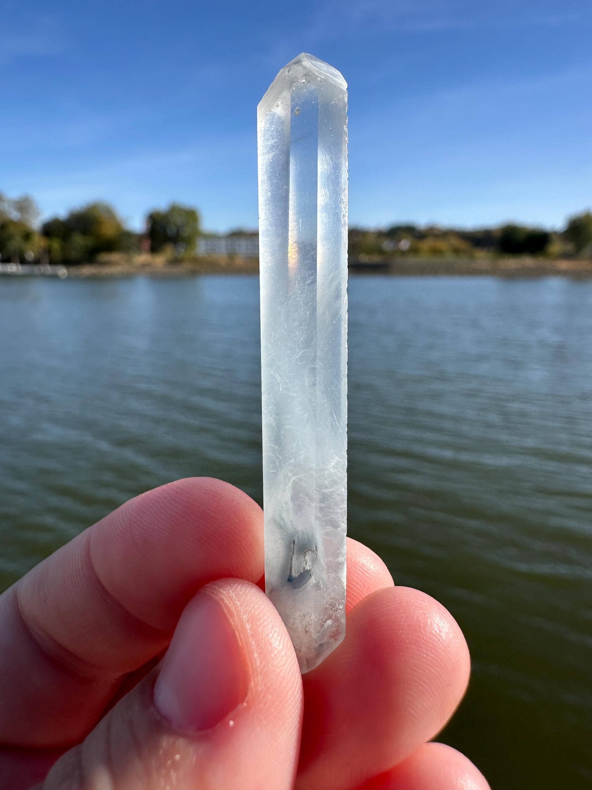 Blue Tara Quartz DT from Brazil | Rare Blue Tourmaline Clear Quartz | Indicolite | Crystal Tower