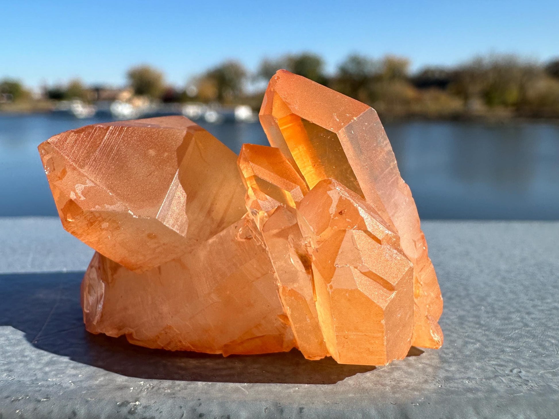 Beautiful Tangerine Quartz Small Cluster | Quartz Cluster | Raw Natural Crystal Cluster