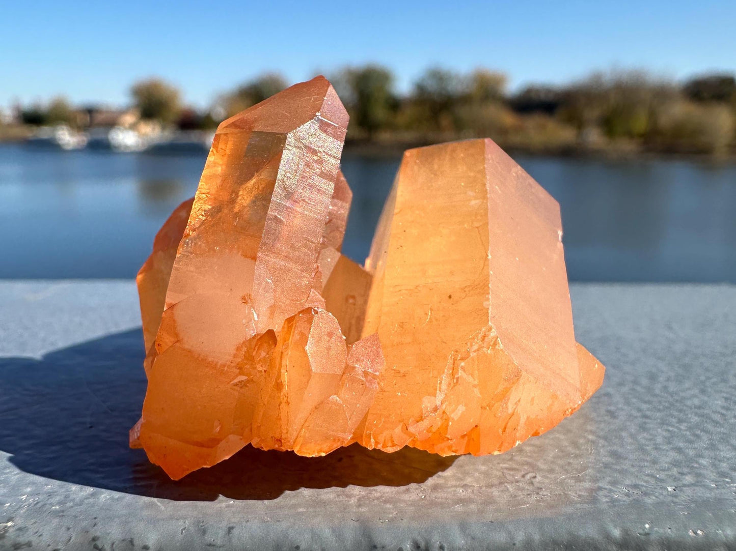 Beautiful Tangerine Quartz Small Cluster | Quartz Cluster | Raw Natural Crystal Cluster