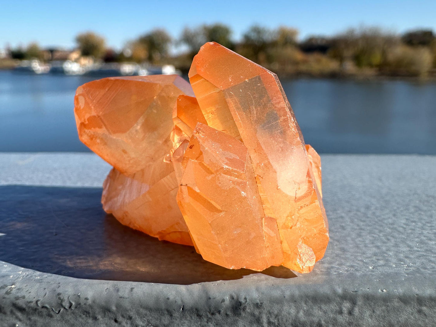 Beautiful Tangerine Quartz Small Cluster | Quartz Cluster | Raw Natural Crystal Cluster