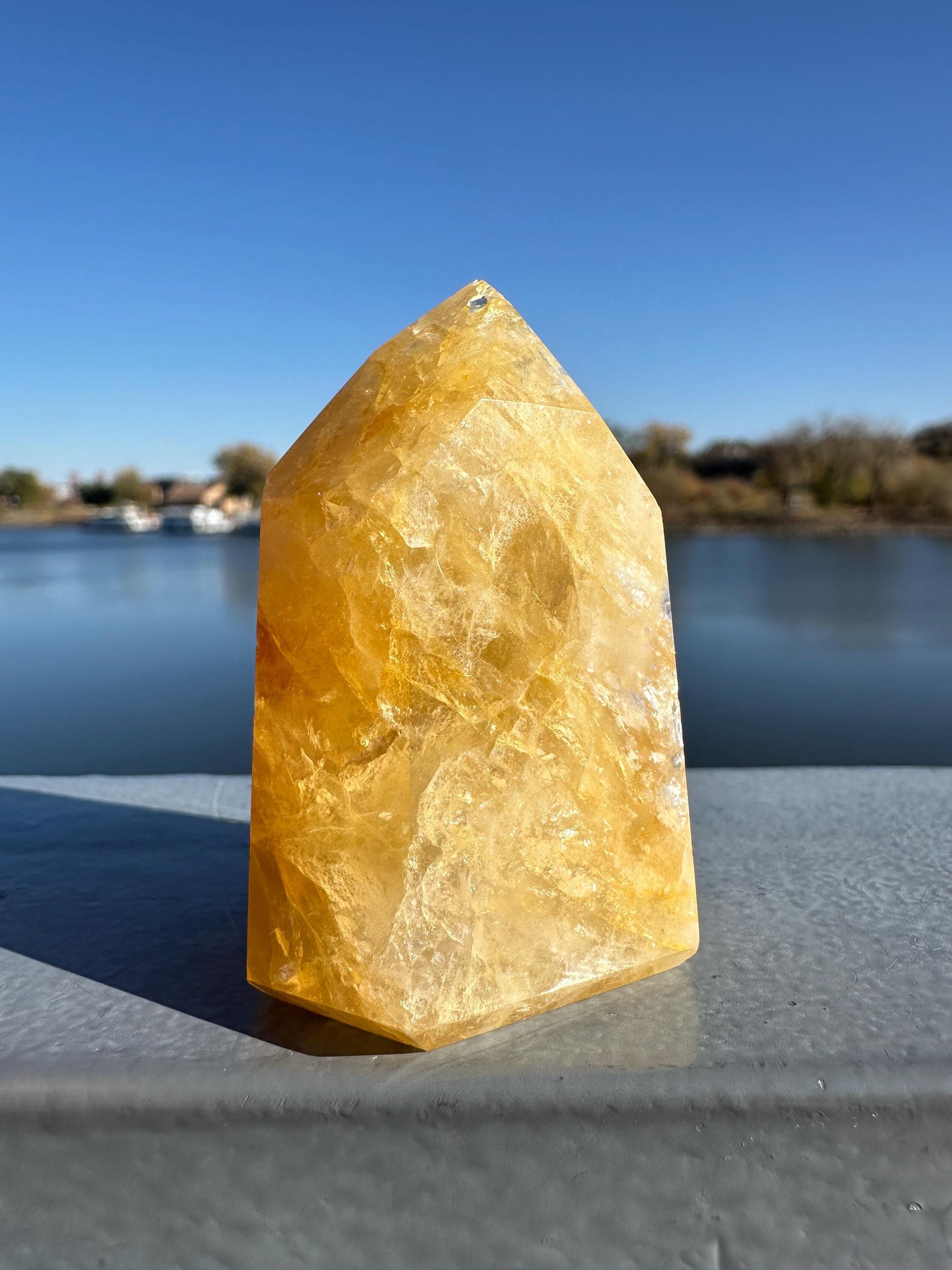 Gorgeous Golden Healer Quartz Crystal Tower | Yellow Hematoid Quartz | Metaphysical Healing and Home Decor