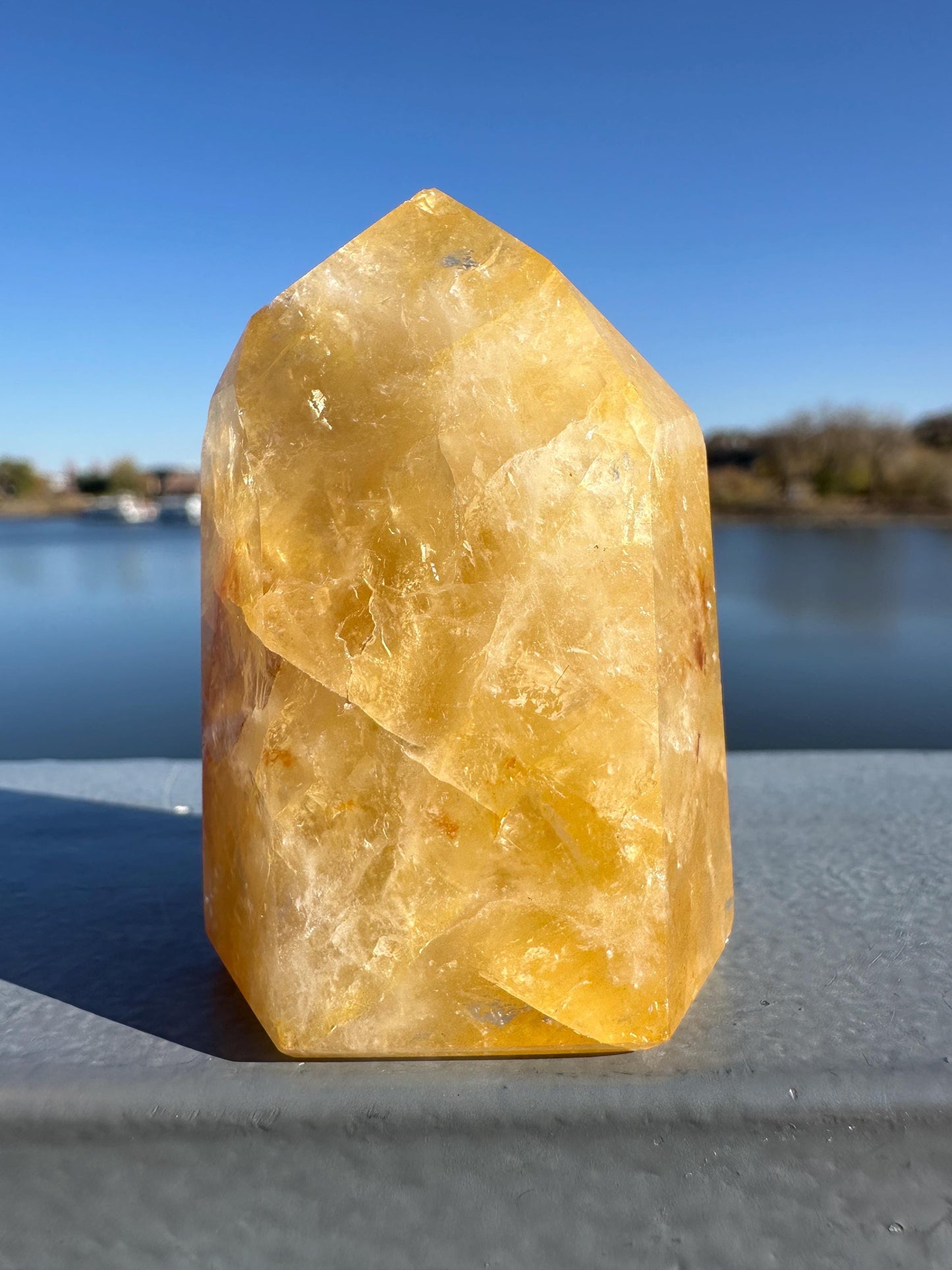 Gorgeous Golden Healer Quartz Crystal Tower | Yellow Hematoid Quartz | Metaphysical Healing and Home Decor