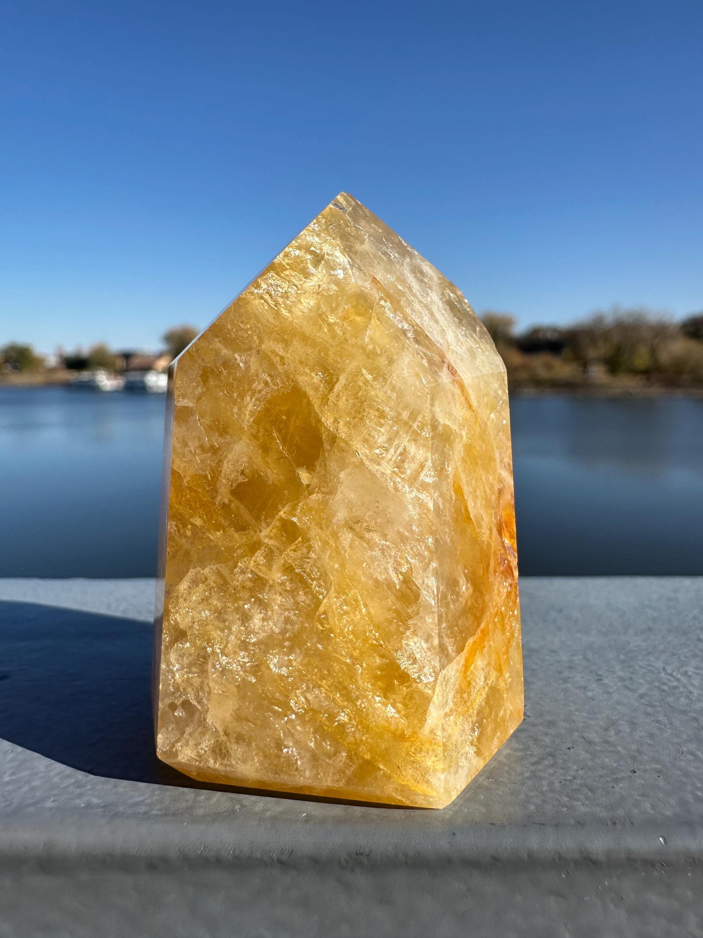 Gorgeous Golden Healer Quartz Crystal Tower | Yellow Hematoid Quartz | Metaphysical Healing and Home Decor