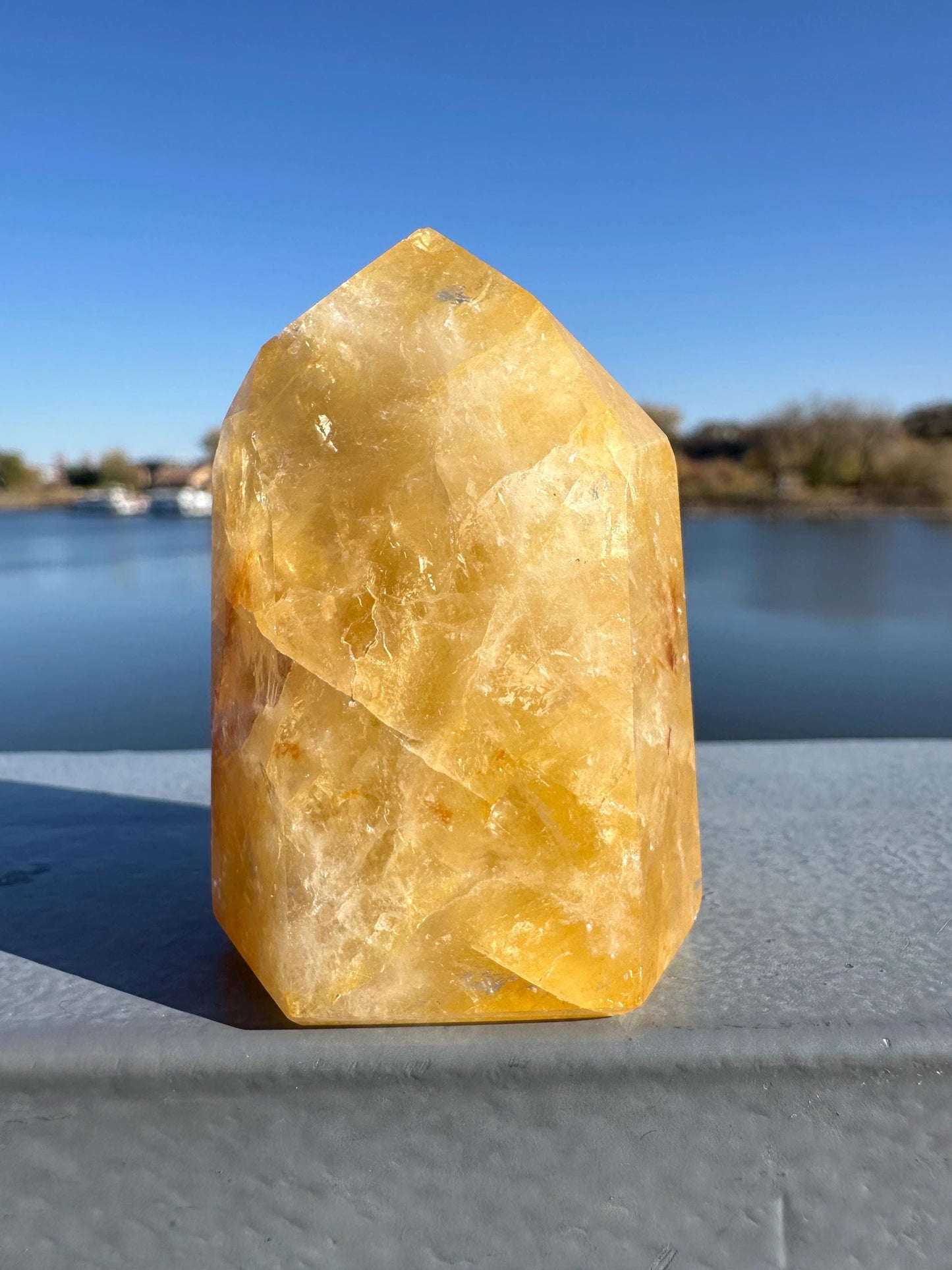 Gorgeous Golden Healer Quartz Crystal Tower | Yellow Hematoid Quartz | Metaphysical Healing and Home Decor