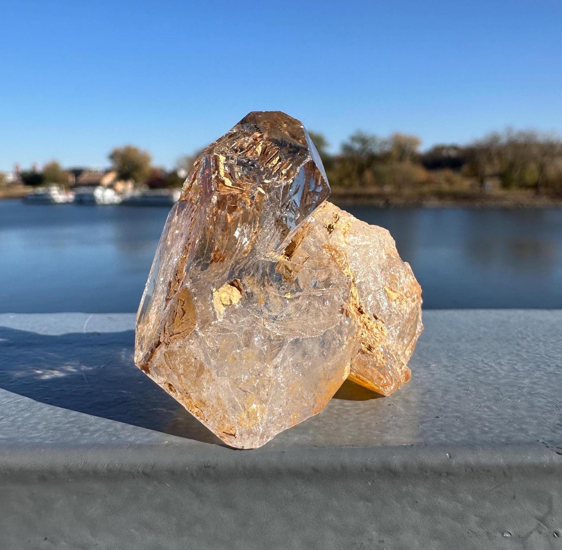 Himalayan Skeletal Quartz | Elestial Quartz | Fenster Quartz Crystal With Brown Clay Inclusions | Window Quartz