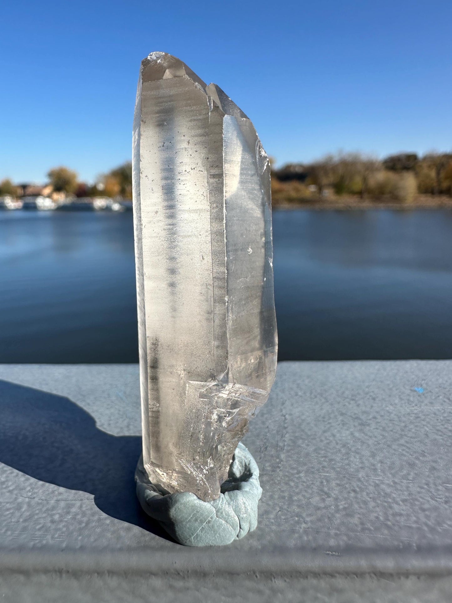 Gorgeous Raw Black Phantom Twin Lemurian Point