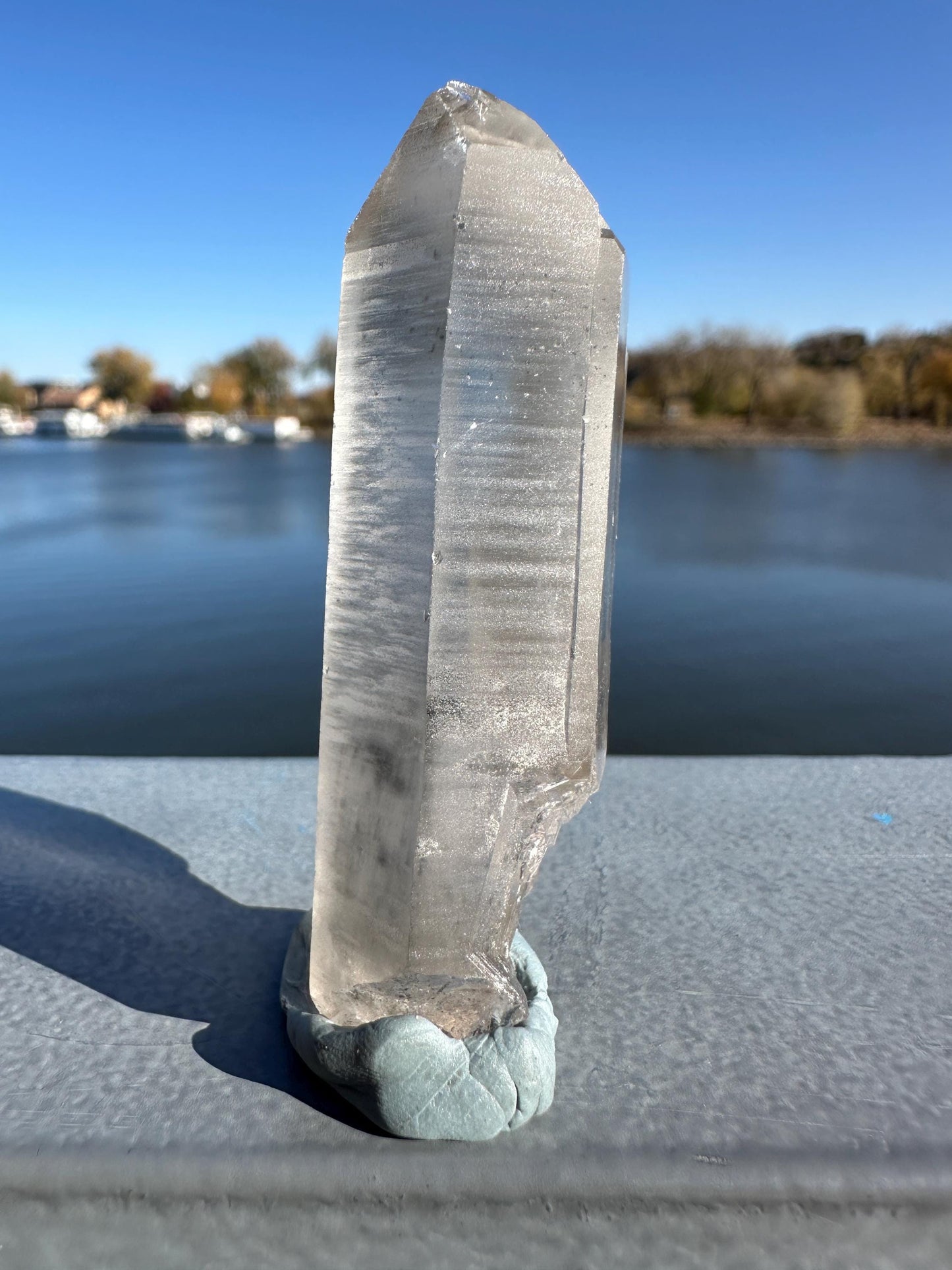 Gorgeous Raw Black Phantom Twin Lemurian Point