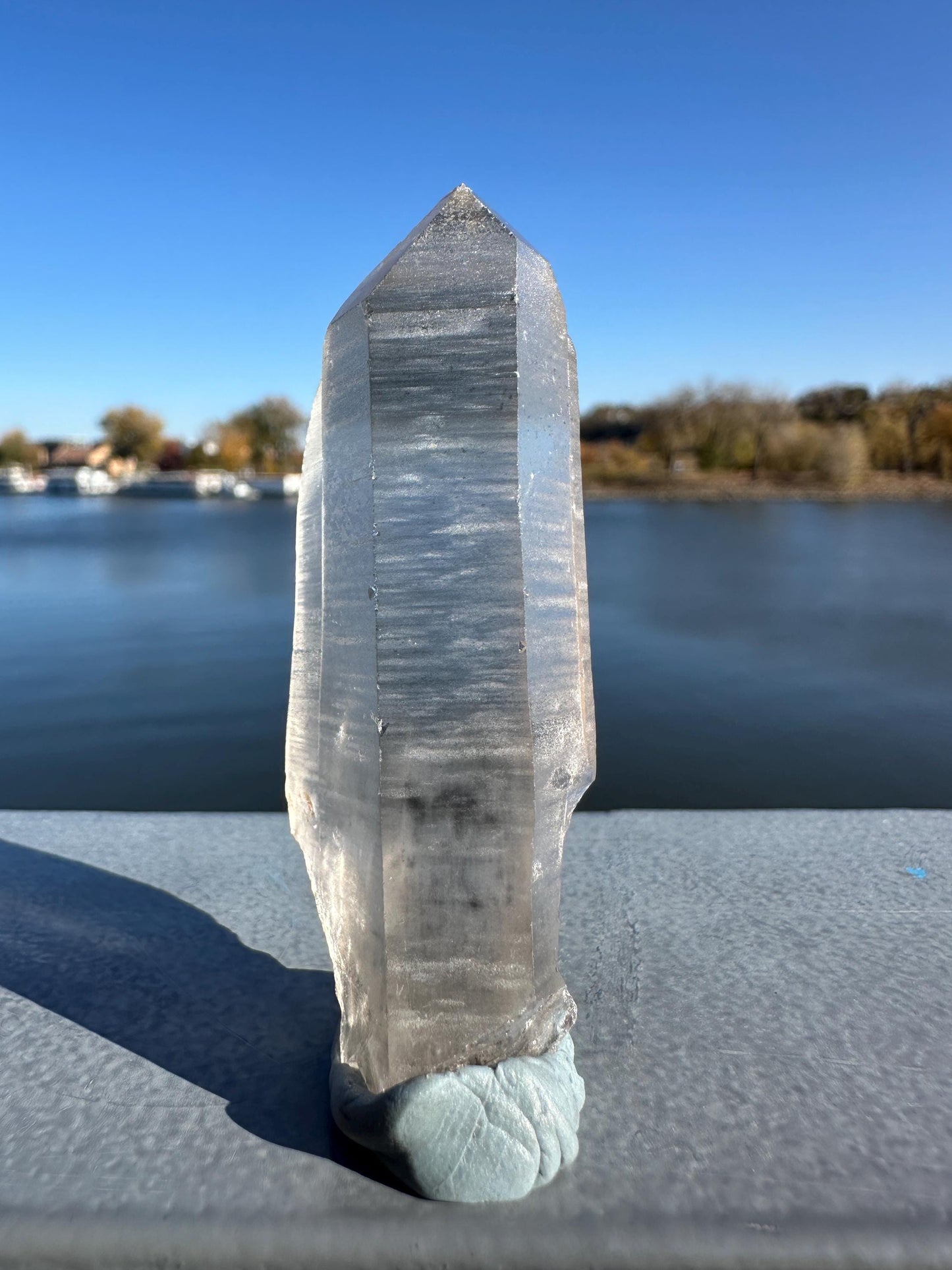 Gorgeous Raw Black Phantom Twin Lemurian Point